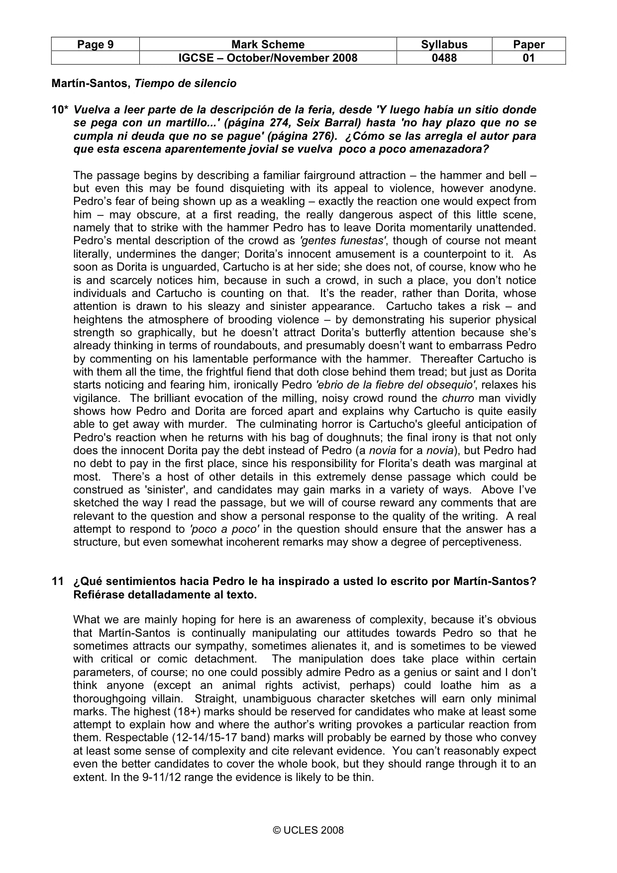 Mark scheme, page 9 of 15