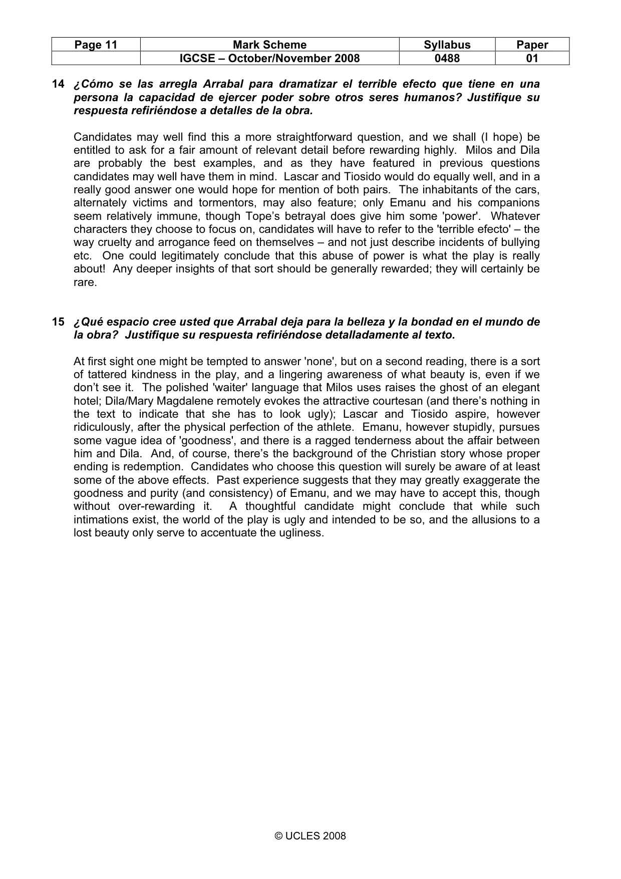 Mark scheme, page 11 of 15