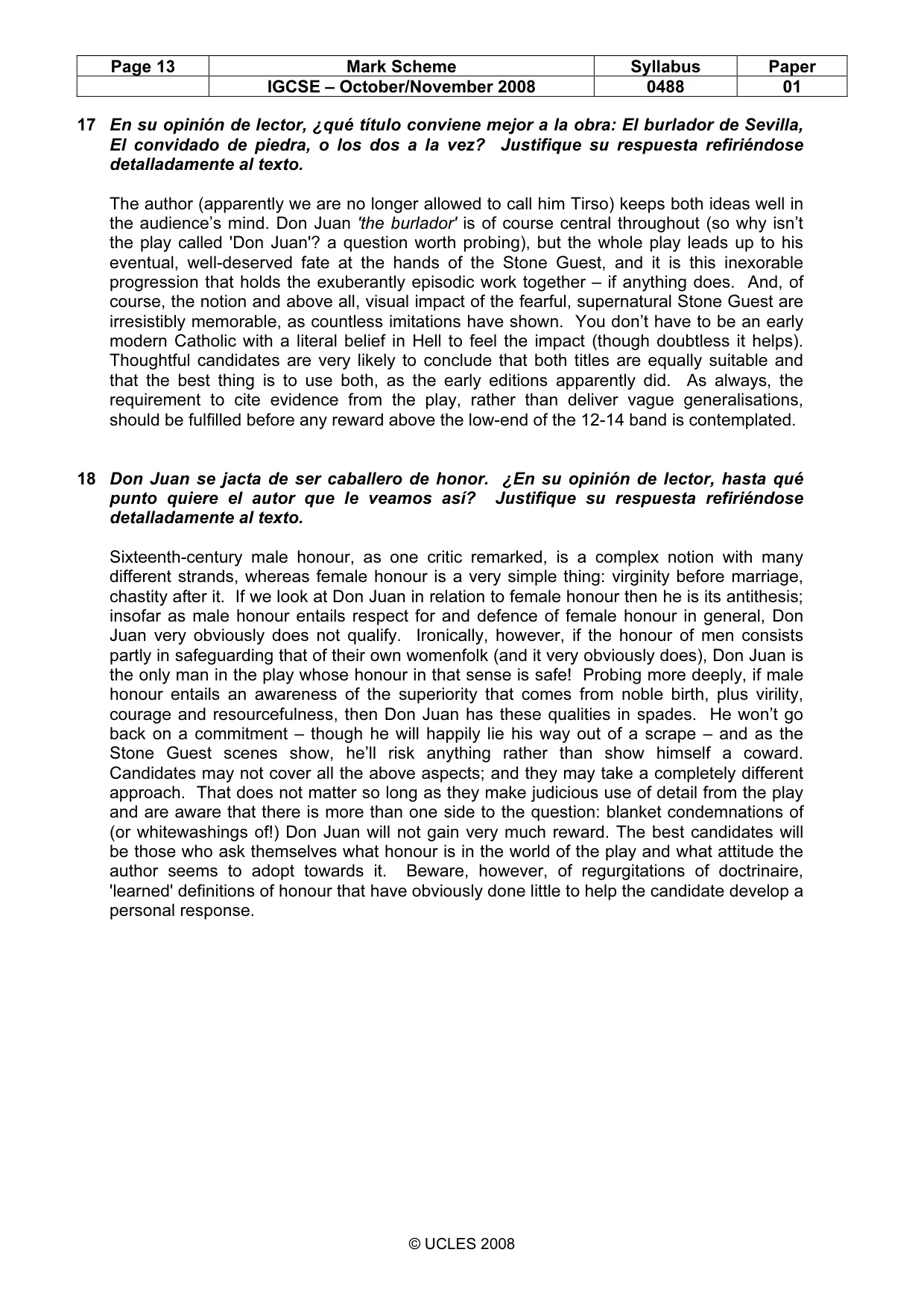 Mark scheme, page 13 of 15