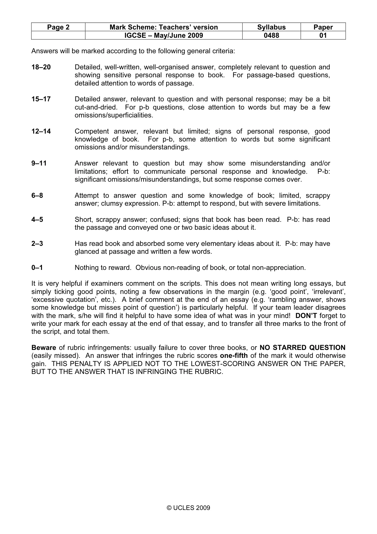 Mark scheme, page 2 of 14