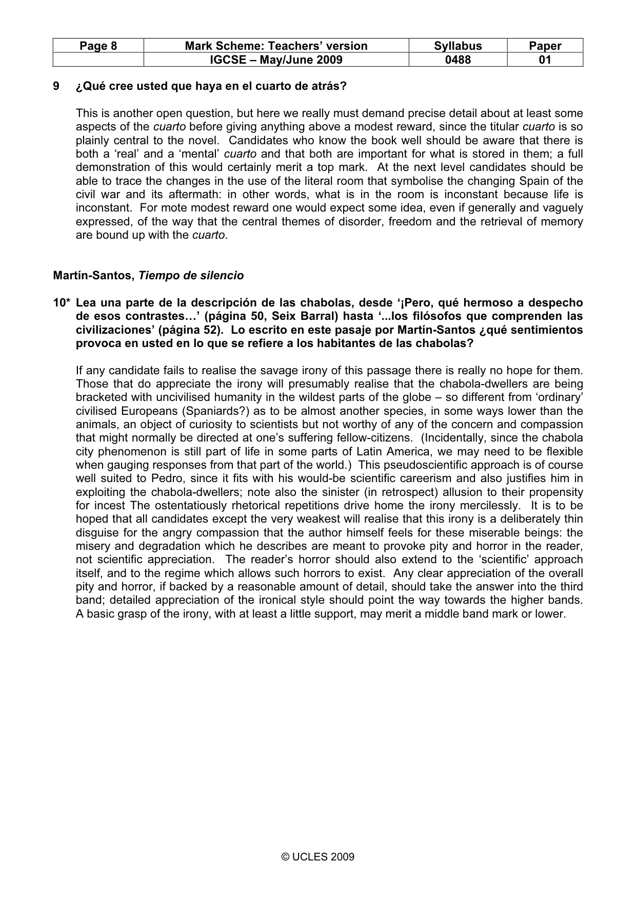 Mark scheme, page 8 of 14
