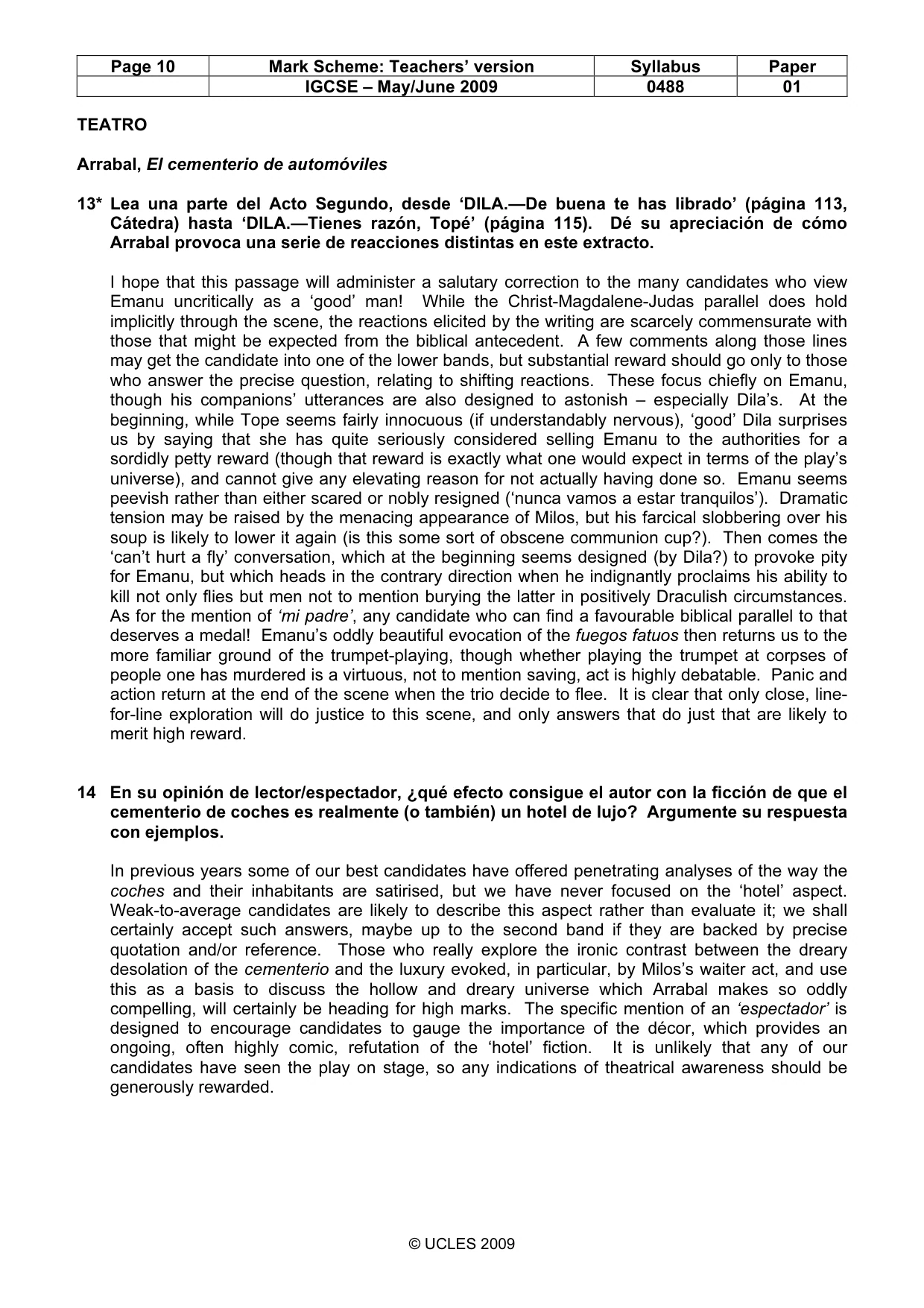 Mark scheme, page 10 of 14