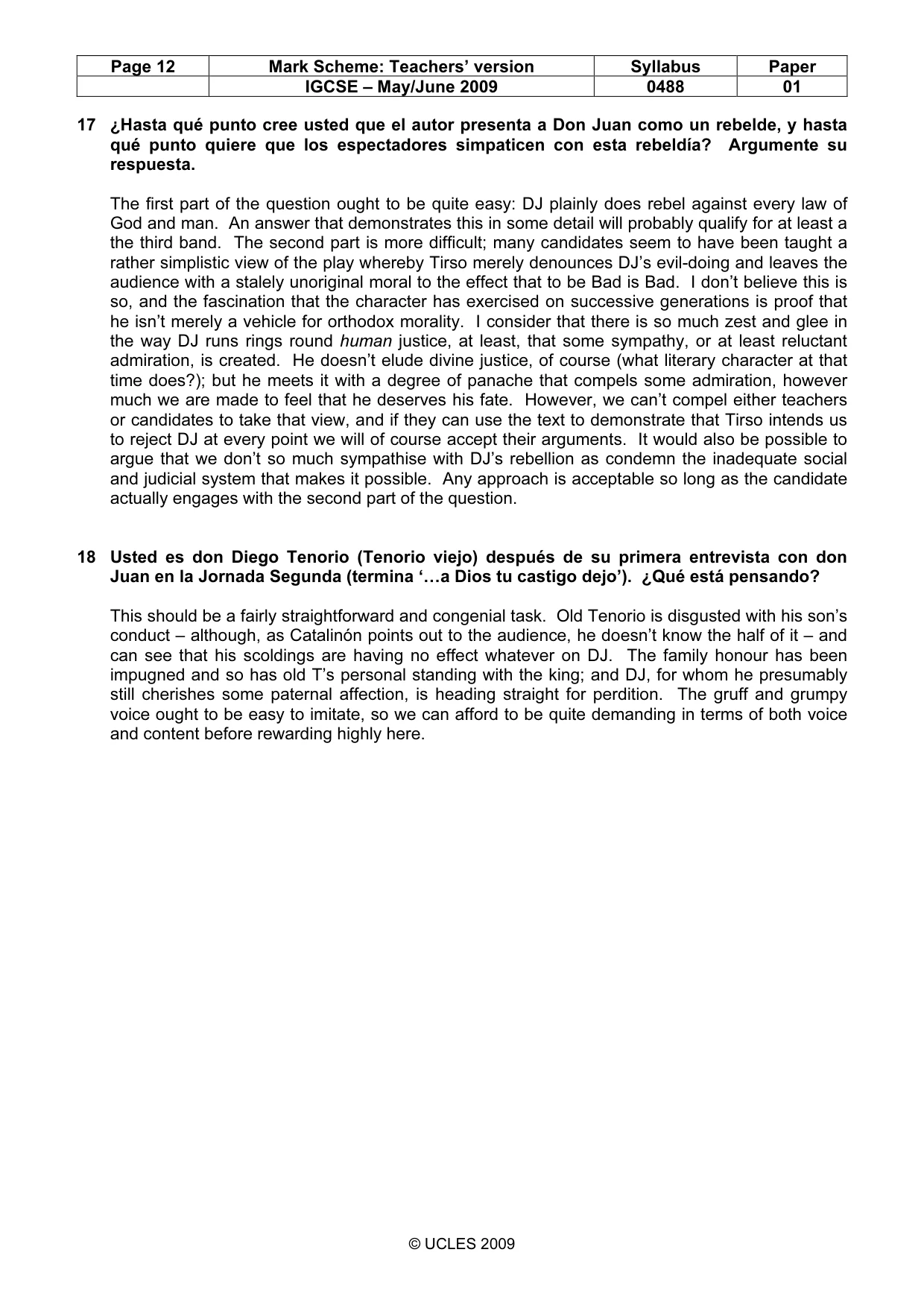 Mark scheme, page 12 of 14