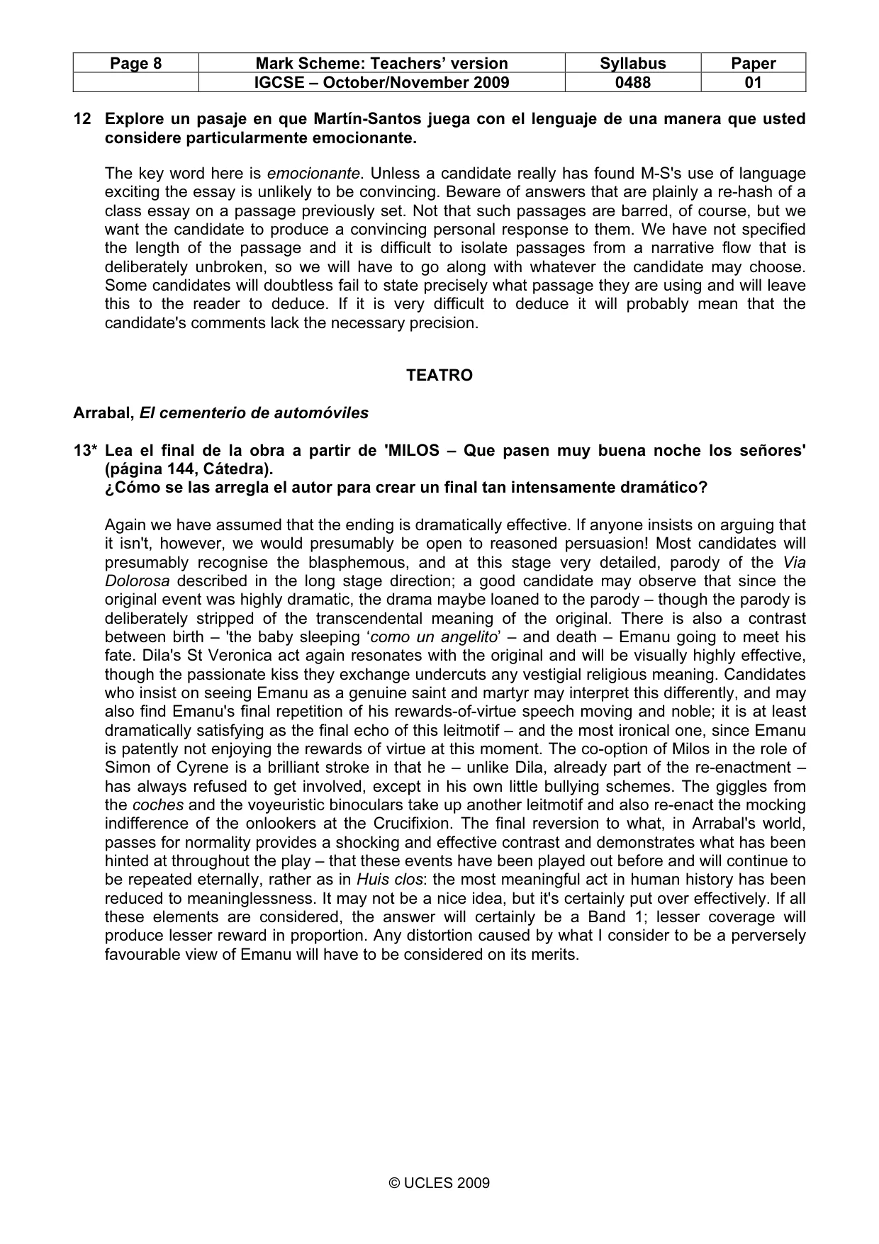 Mark scheme, page 8 of 12