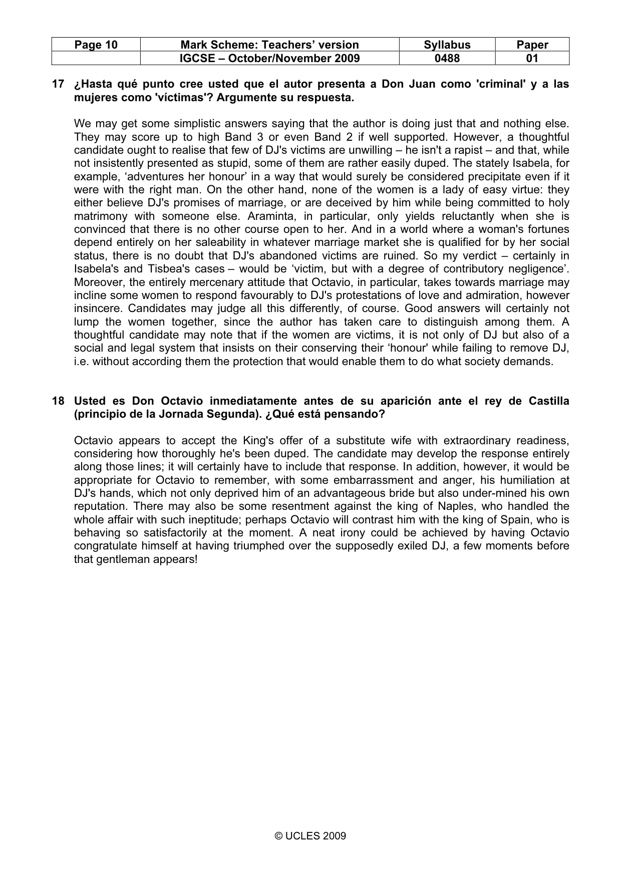 Mark scheme, page 10 of 12
