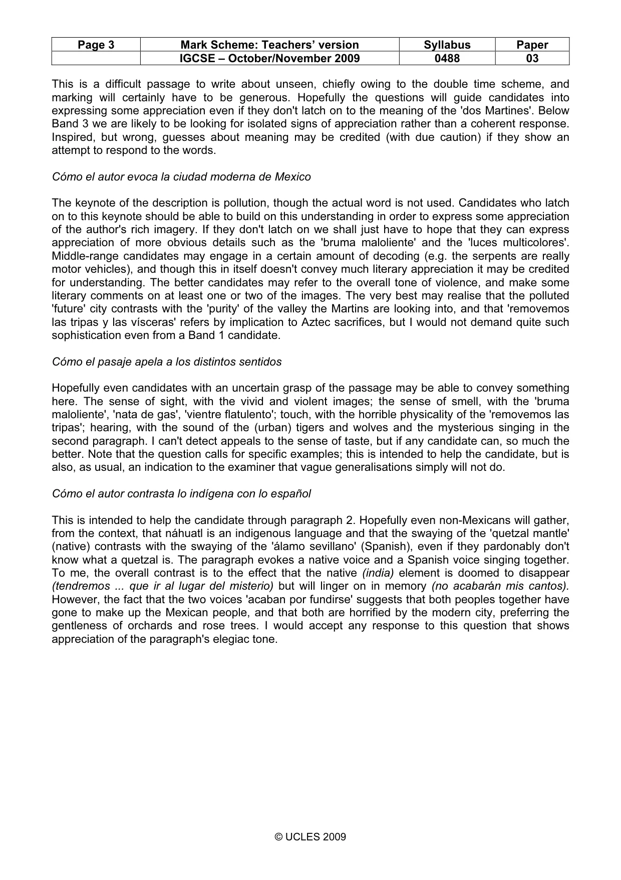 Mark scheme, page 3 of 3