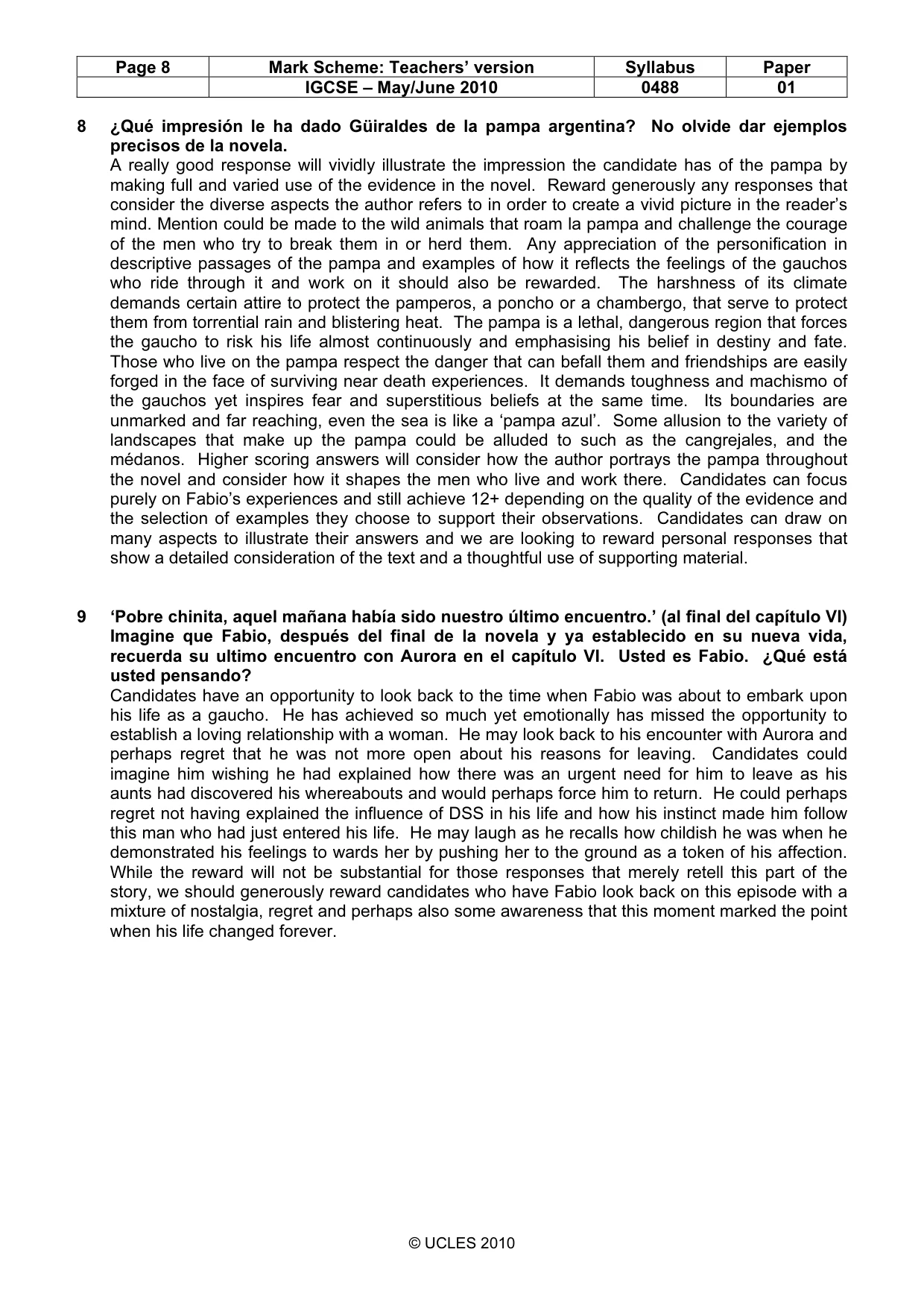 Mark scheme, page 8 of 17