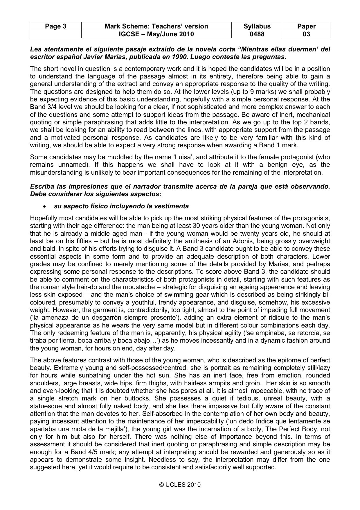 Mark scheme, page 3 of 5