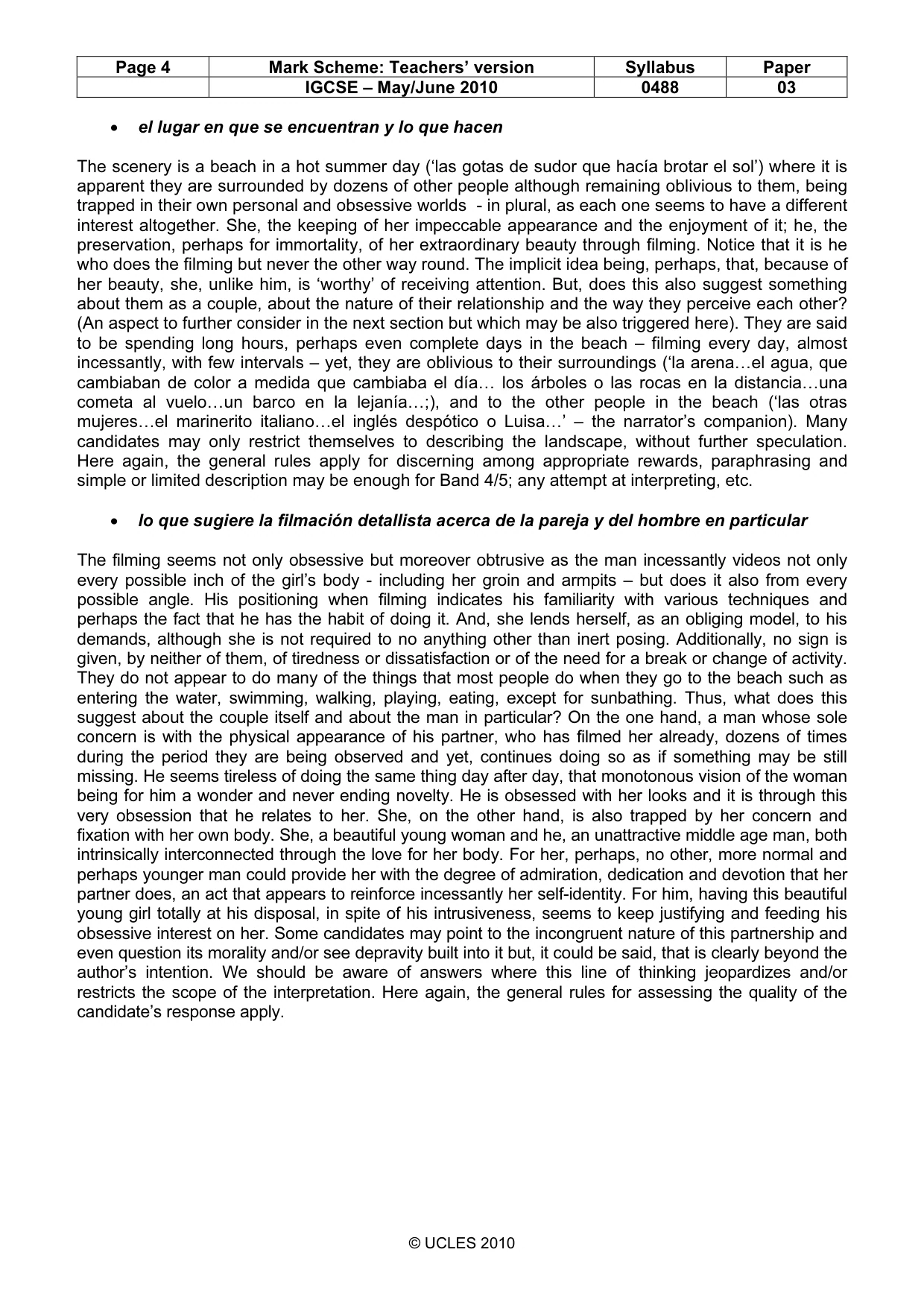 Mark scheme, page 4 of 5