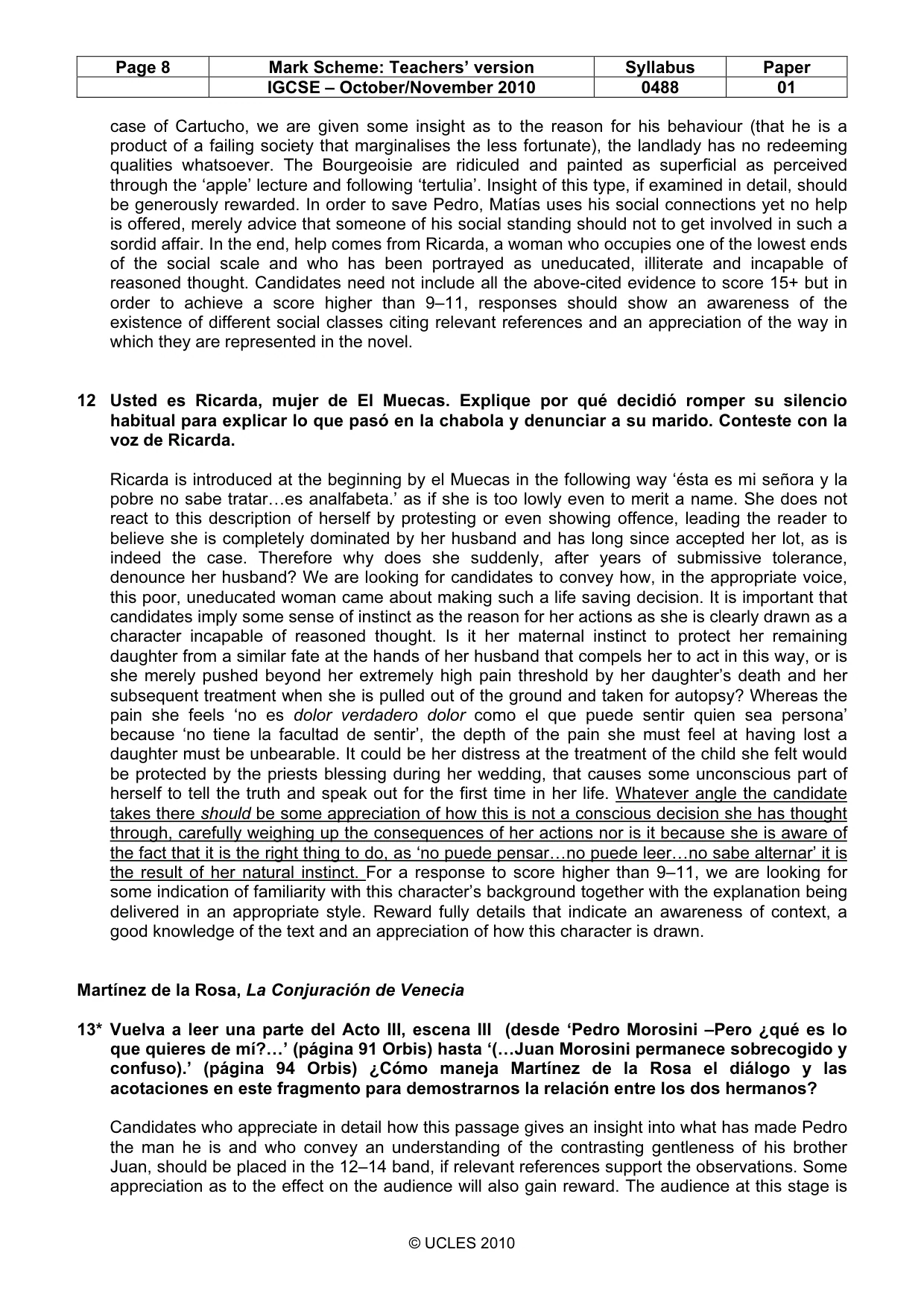 Mark scheme, page 8 of 12