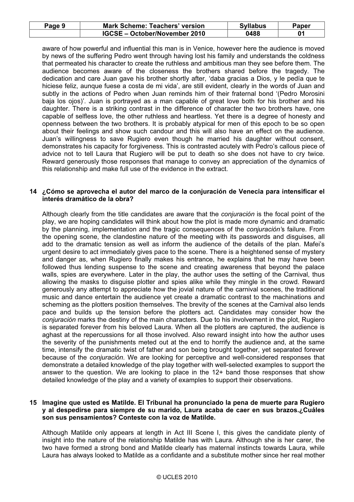 Mark scheme, page 9 of 12
