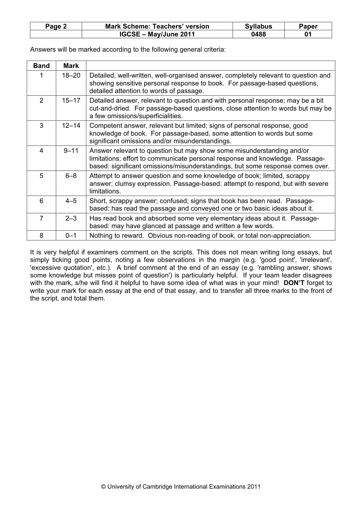 Mark scheme, page 2 of 18