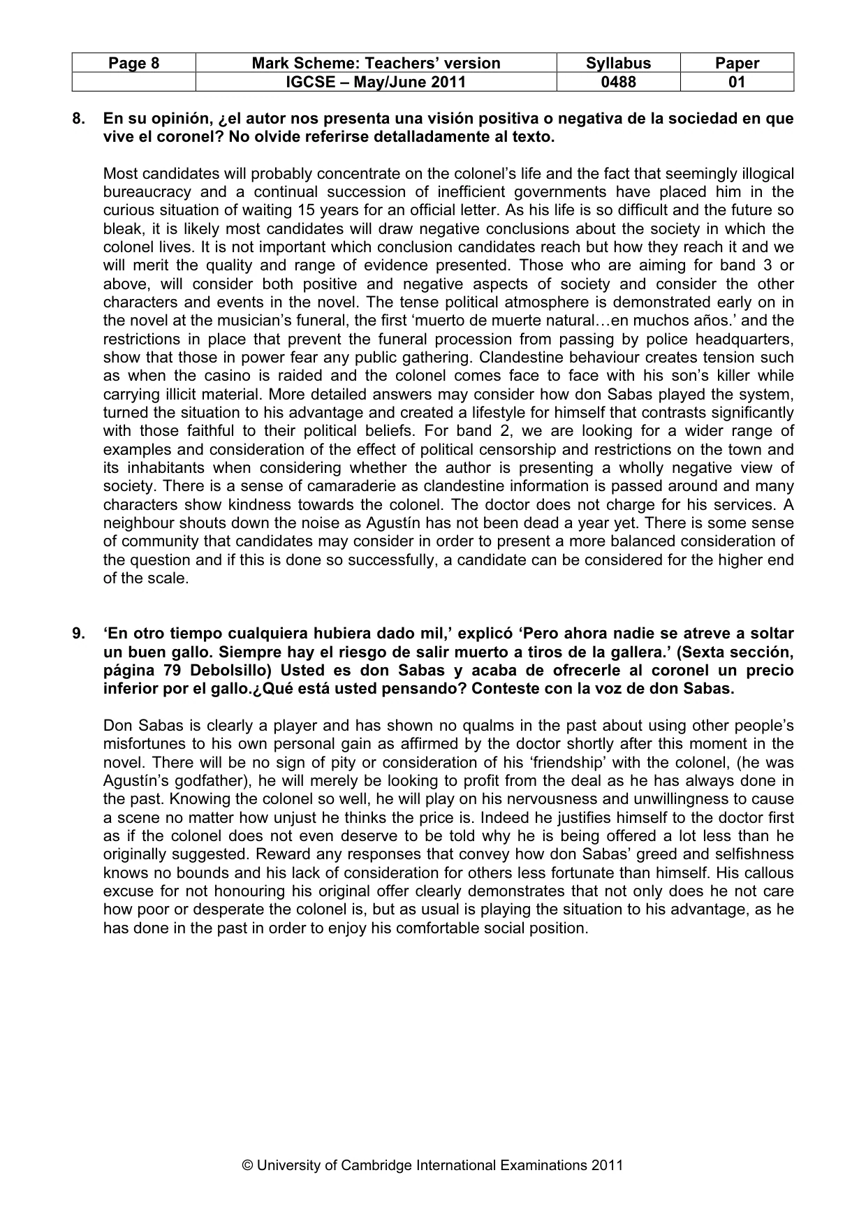 Mark scheme, page 8 of 18