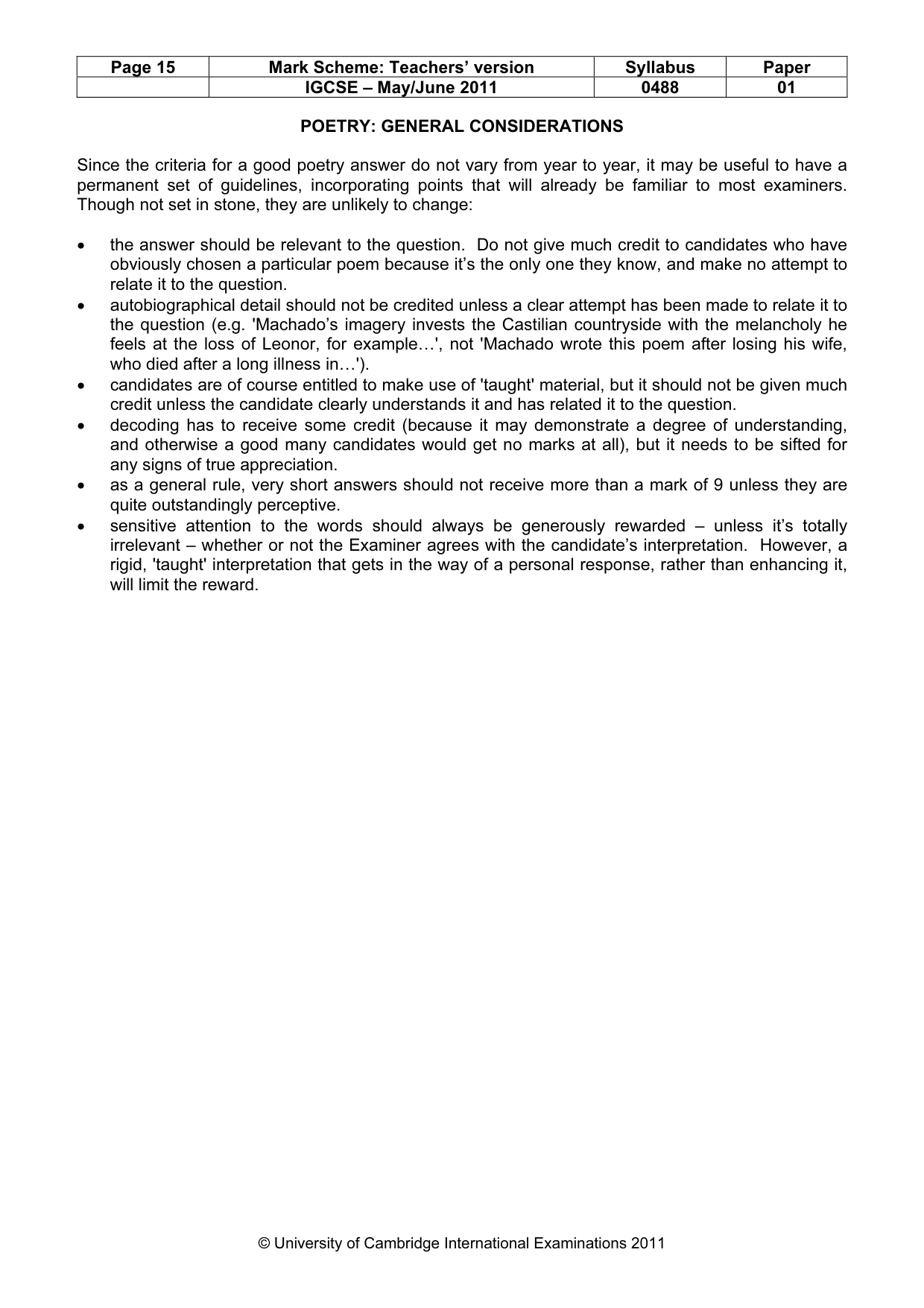 Mark scheme, page 15 of 18