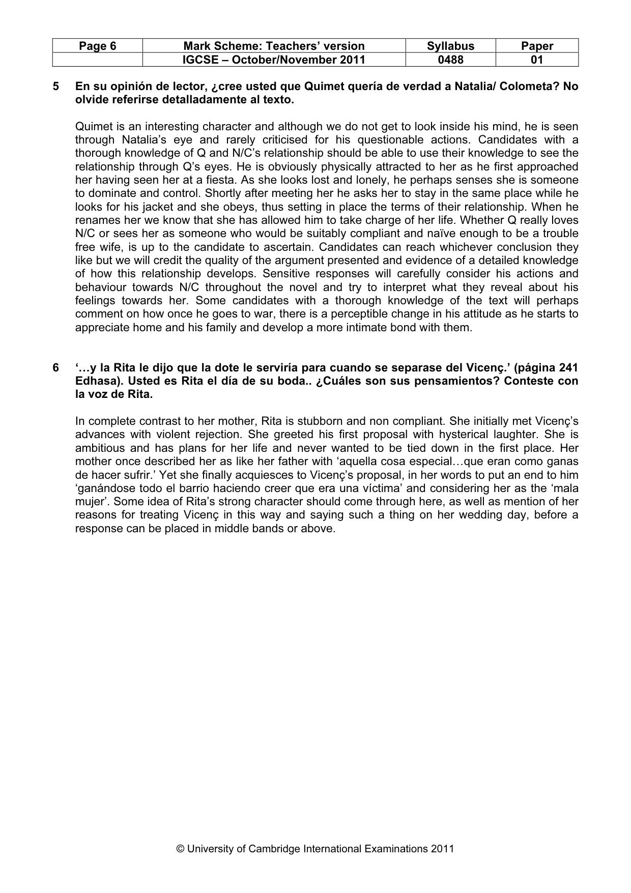 Mark scheme, page 6 of 16