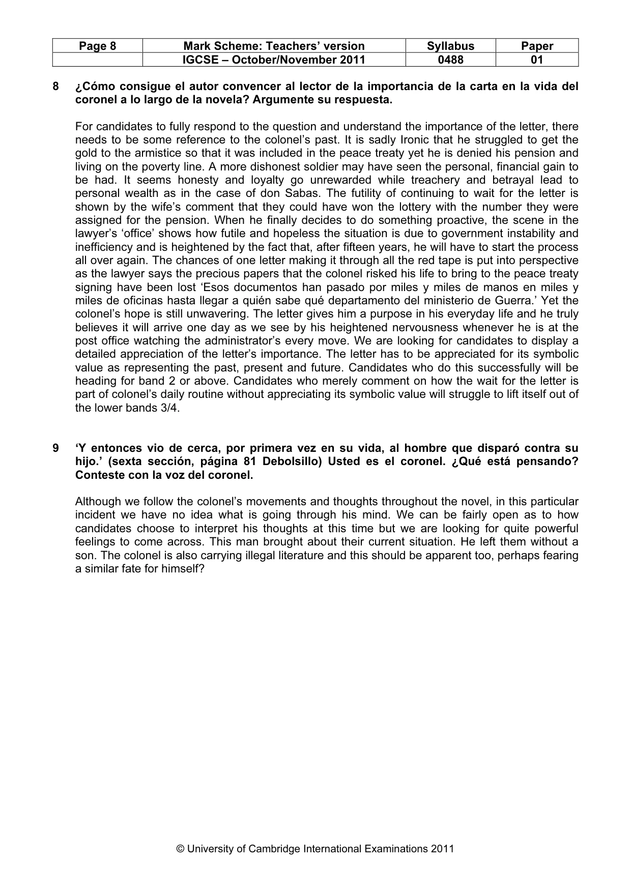 Mark scheme, page 8 of 16