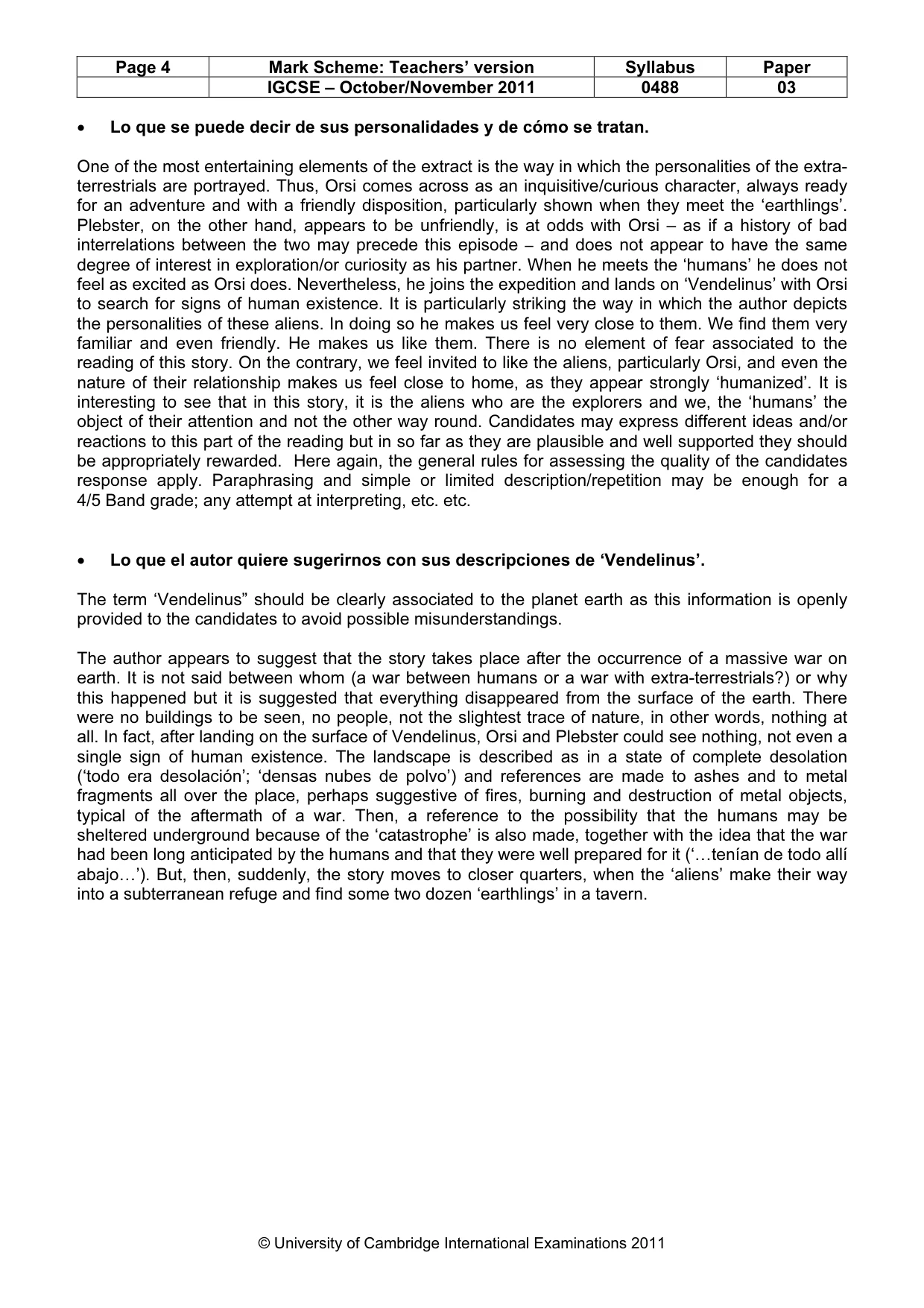 Mark scheme, page 4 of 5