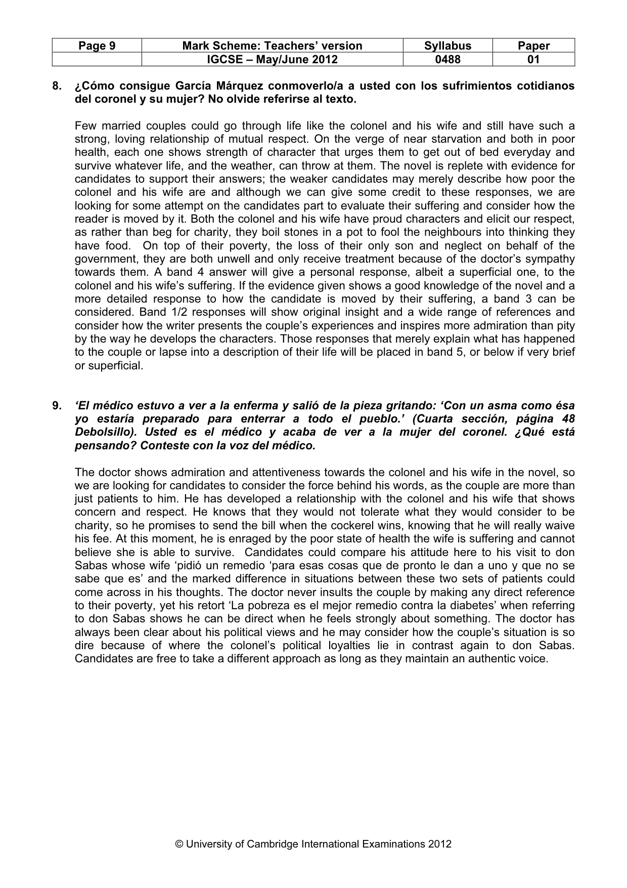 Mark scheme, page 9 of 20