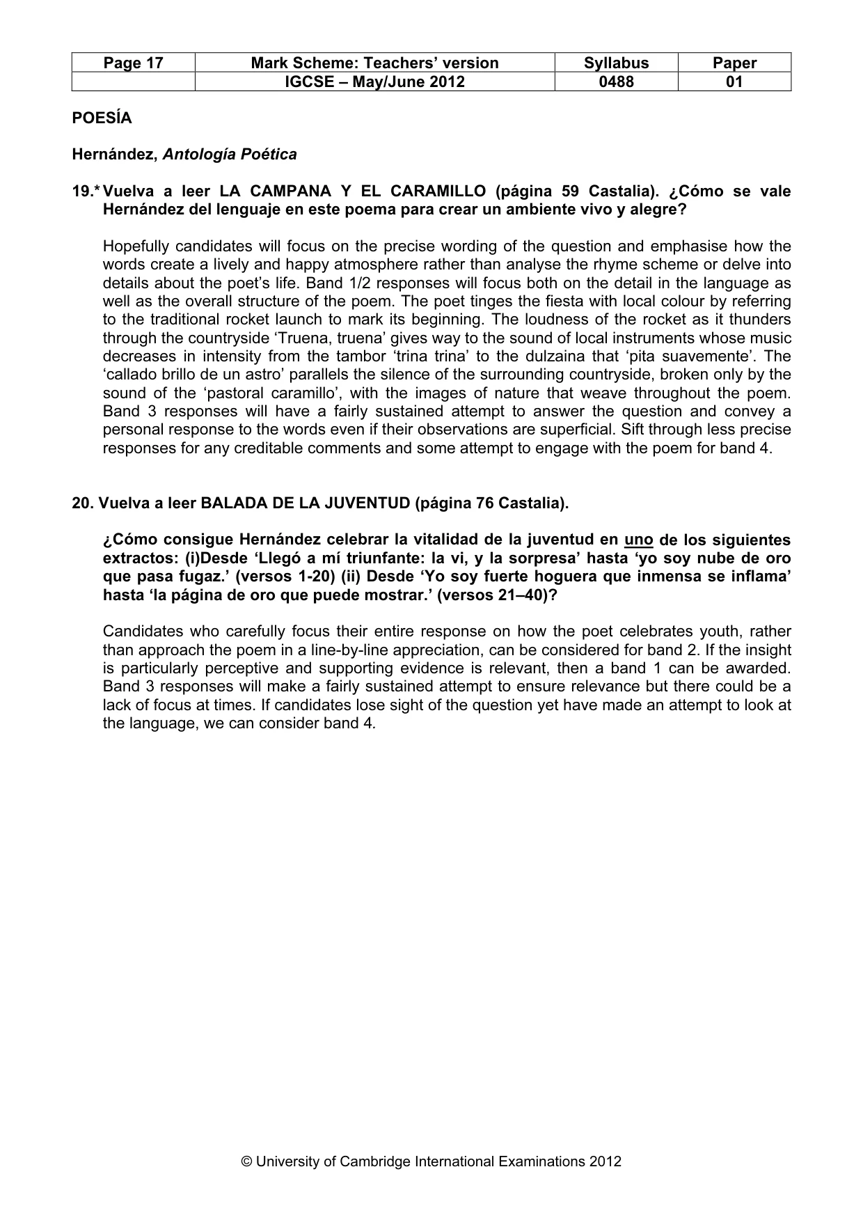 Mark scheme, page 17 of 20
