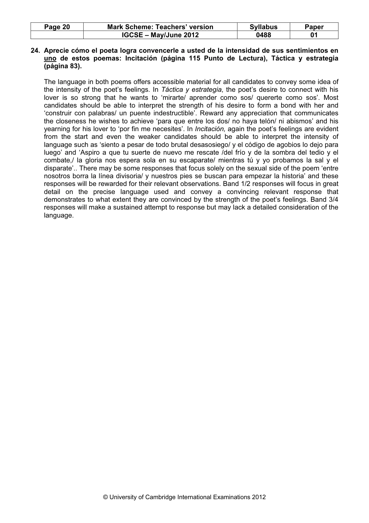 Mark scheme, page 20 of 20