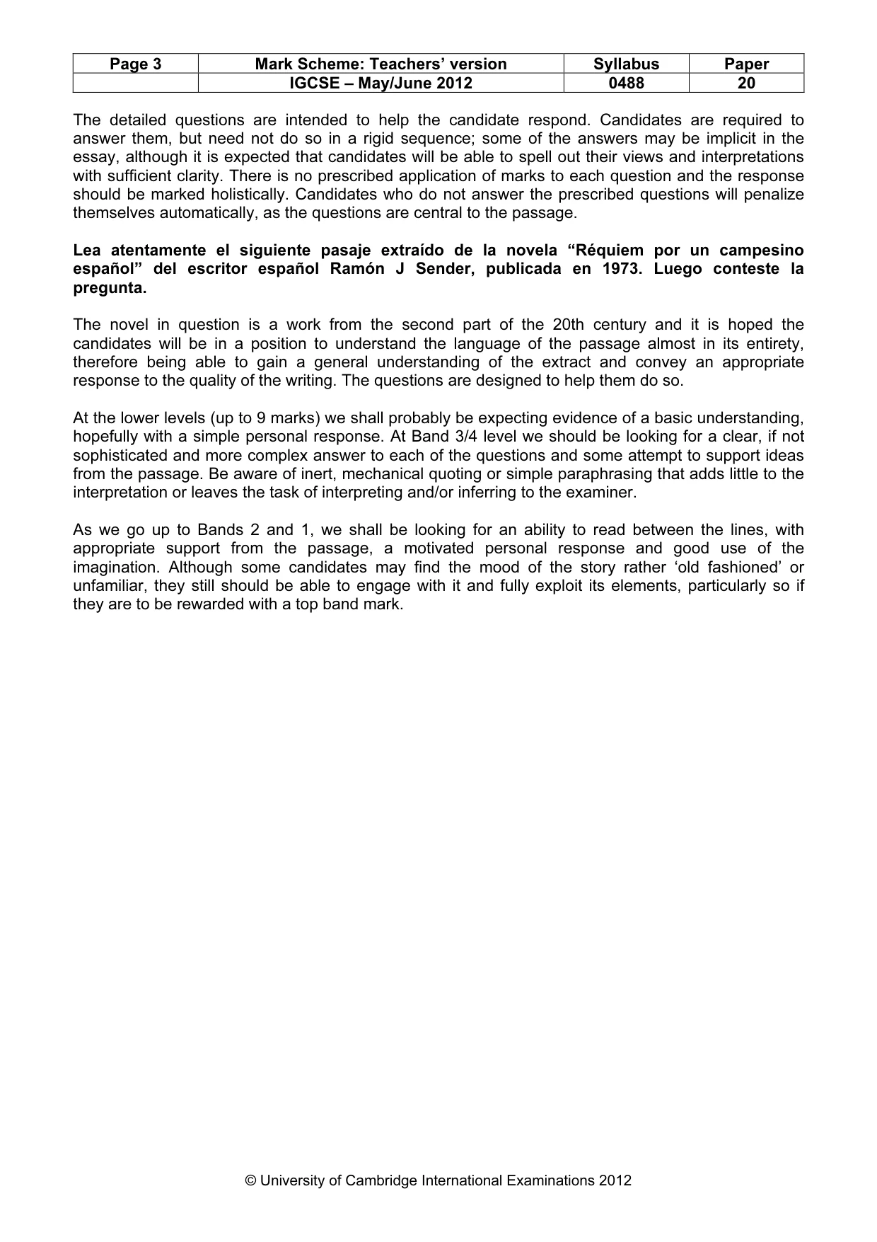 Mark scheme, page 3 of 6