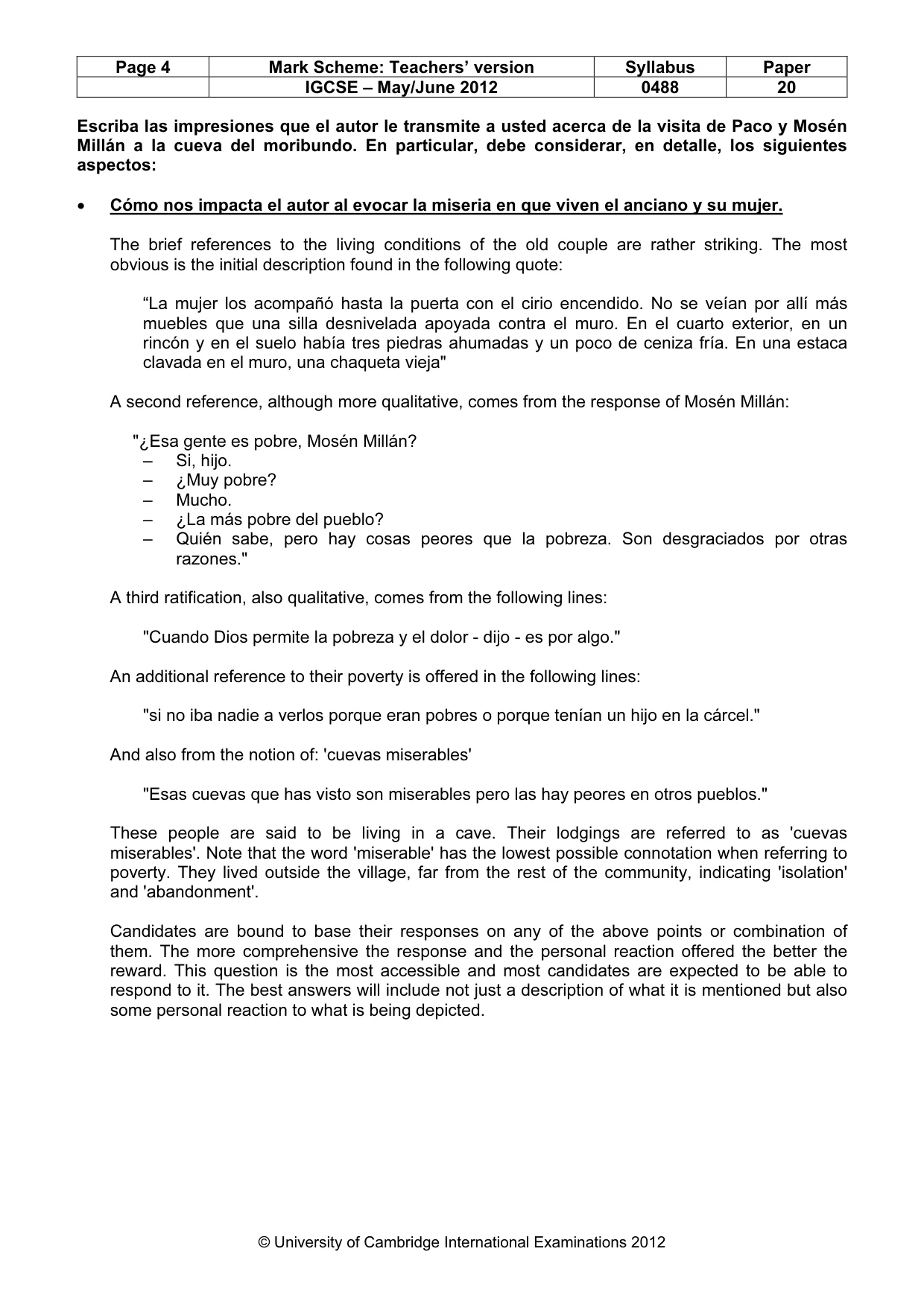 Mark scheme, page 4 of 6