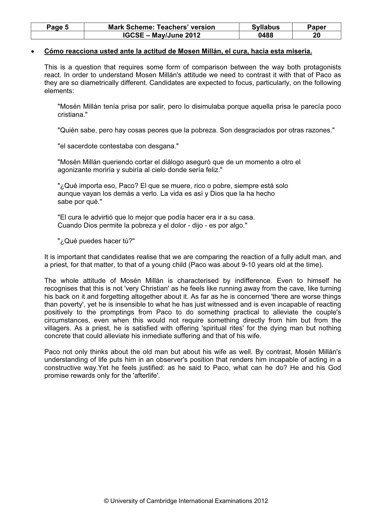 Mark scheme, page 5 of 6