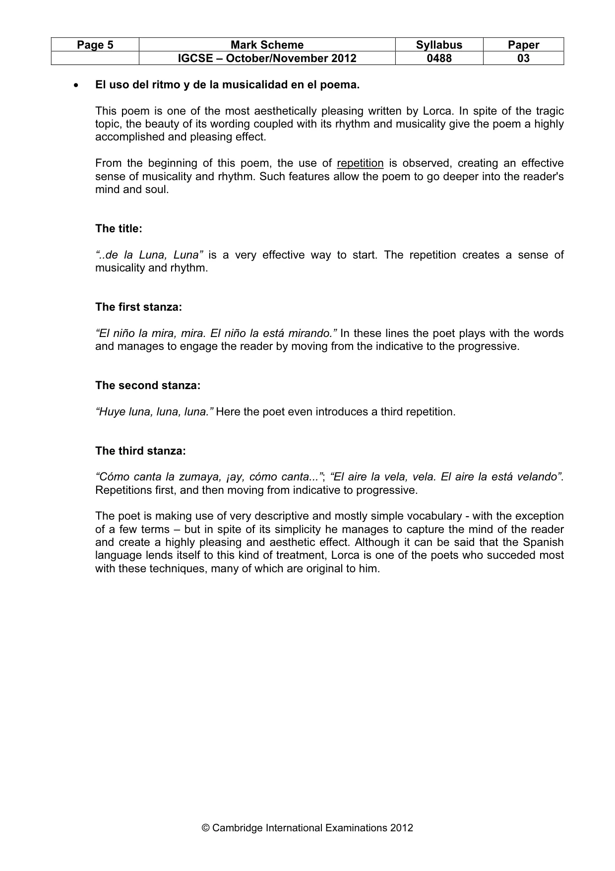 Mark scheme, page 5 of 6