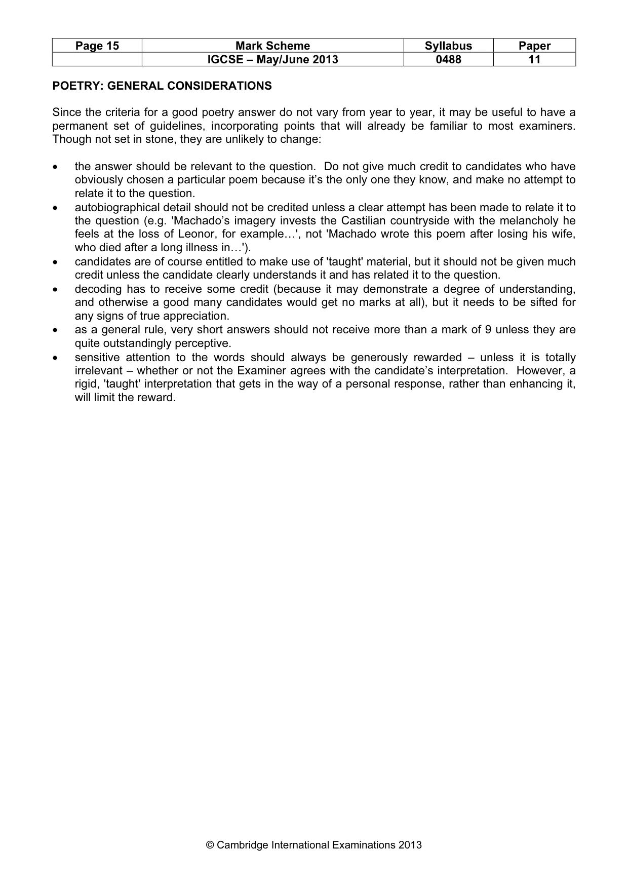 Mark scheme, page 15 of 17