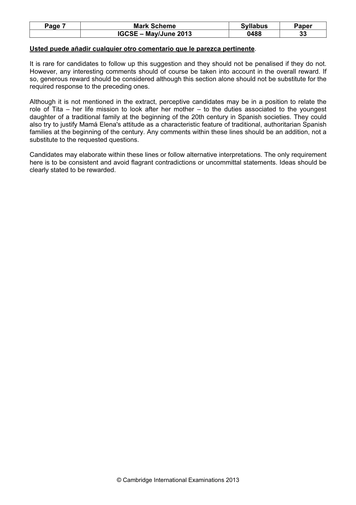 Mark scheme, page 7 of 7