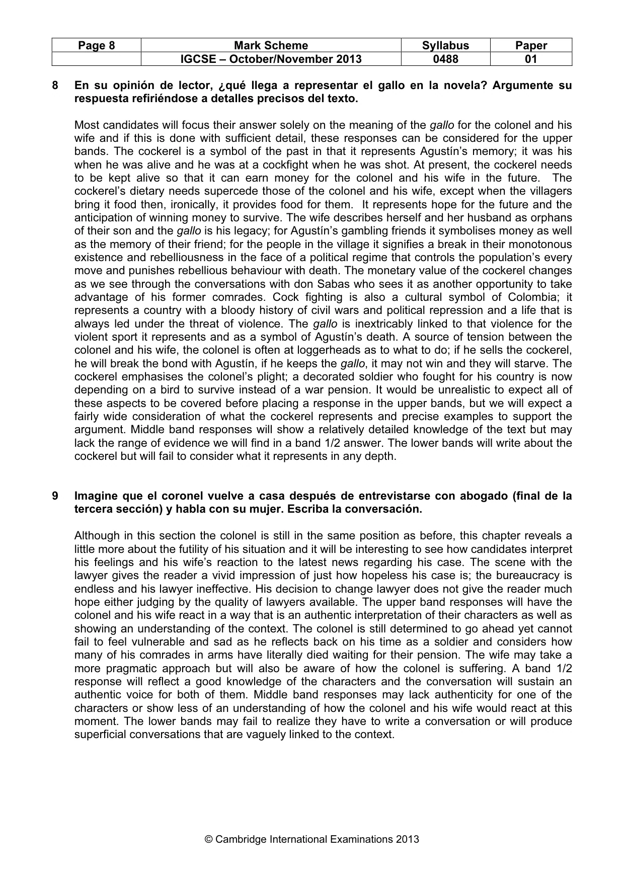 Mark scheme, page 8 of 16