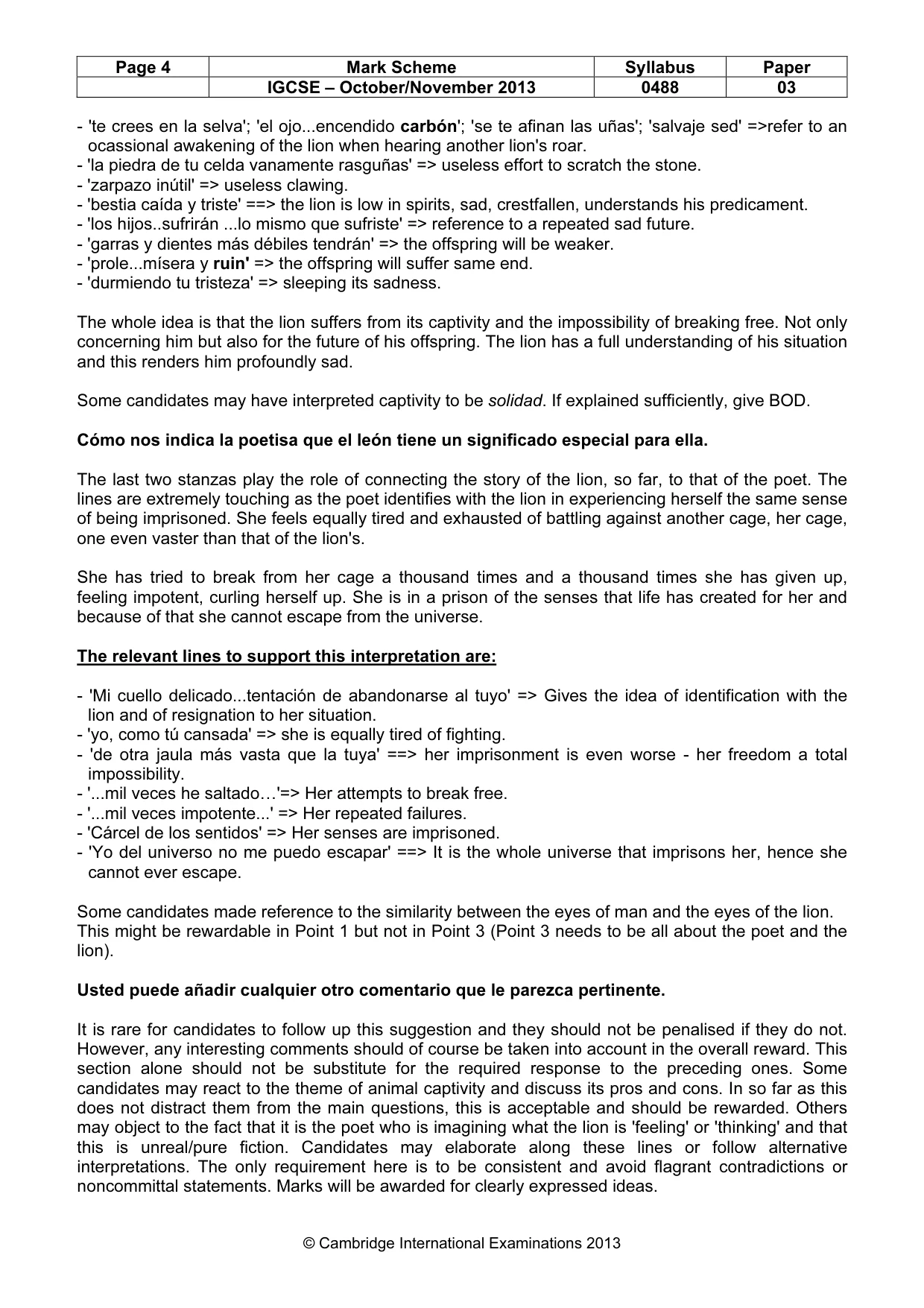 Mark scheme, page 4 of 4