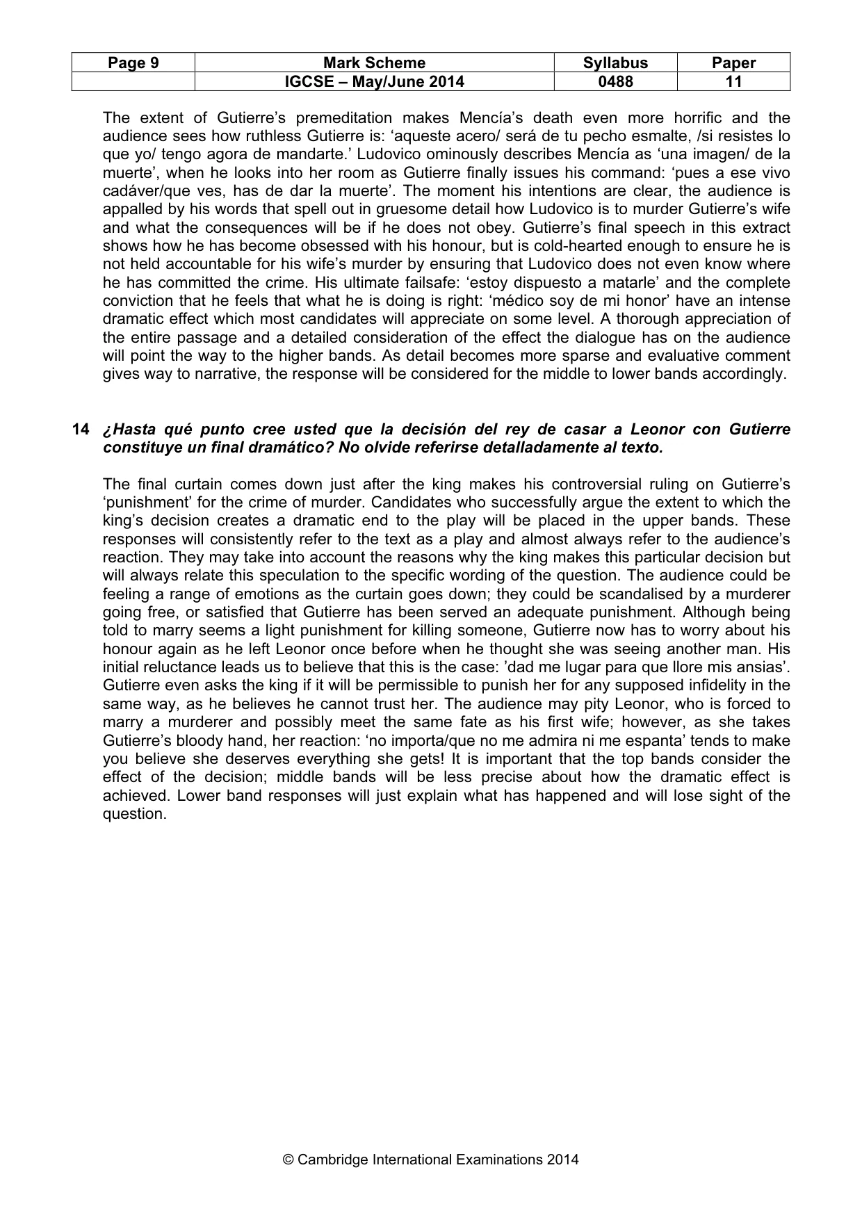 Mark scheme, page 9 of 14