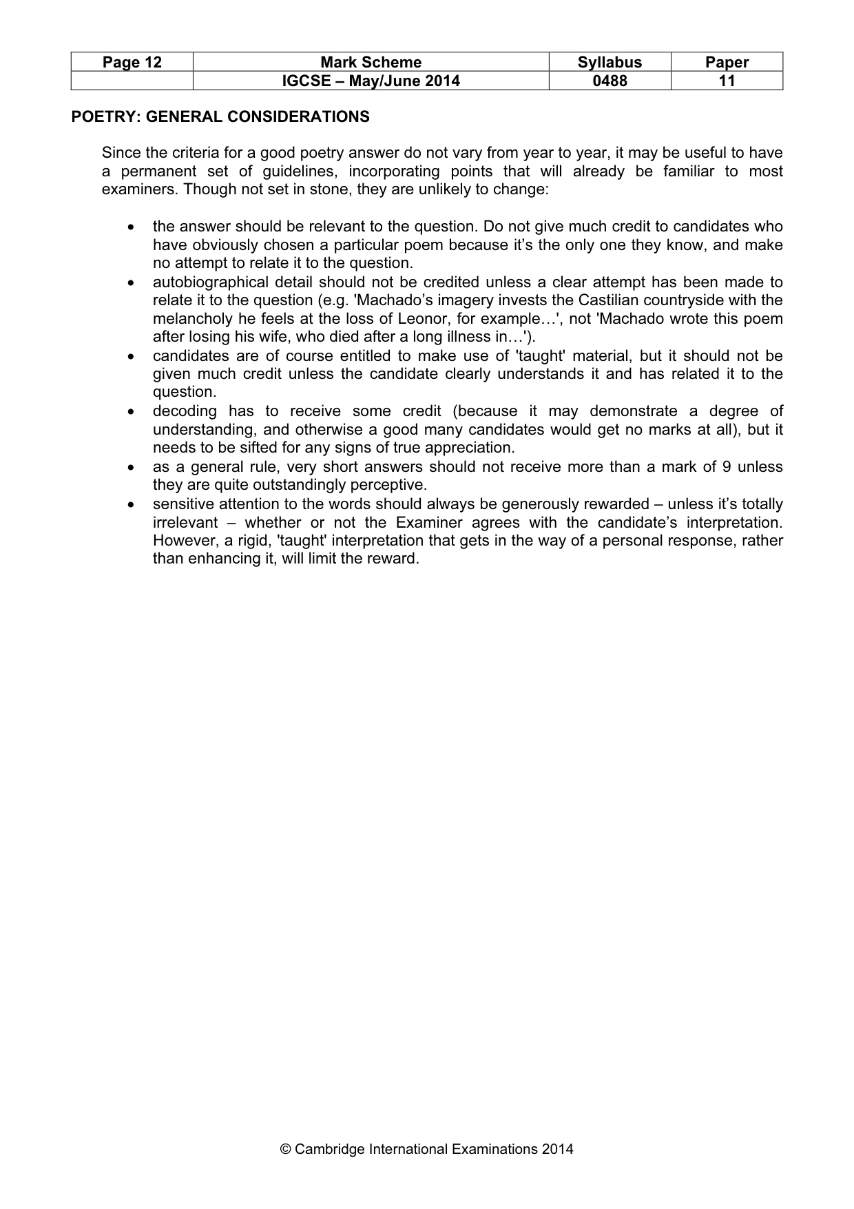 Mark scheme, page 12 of 14