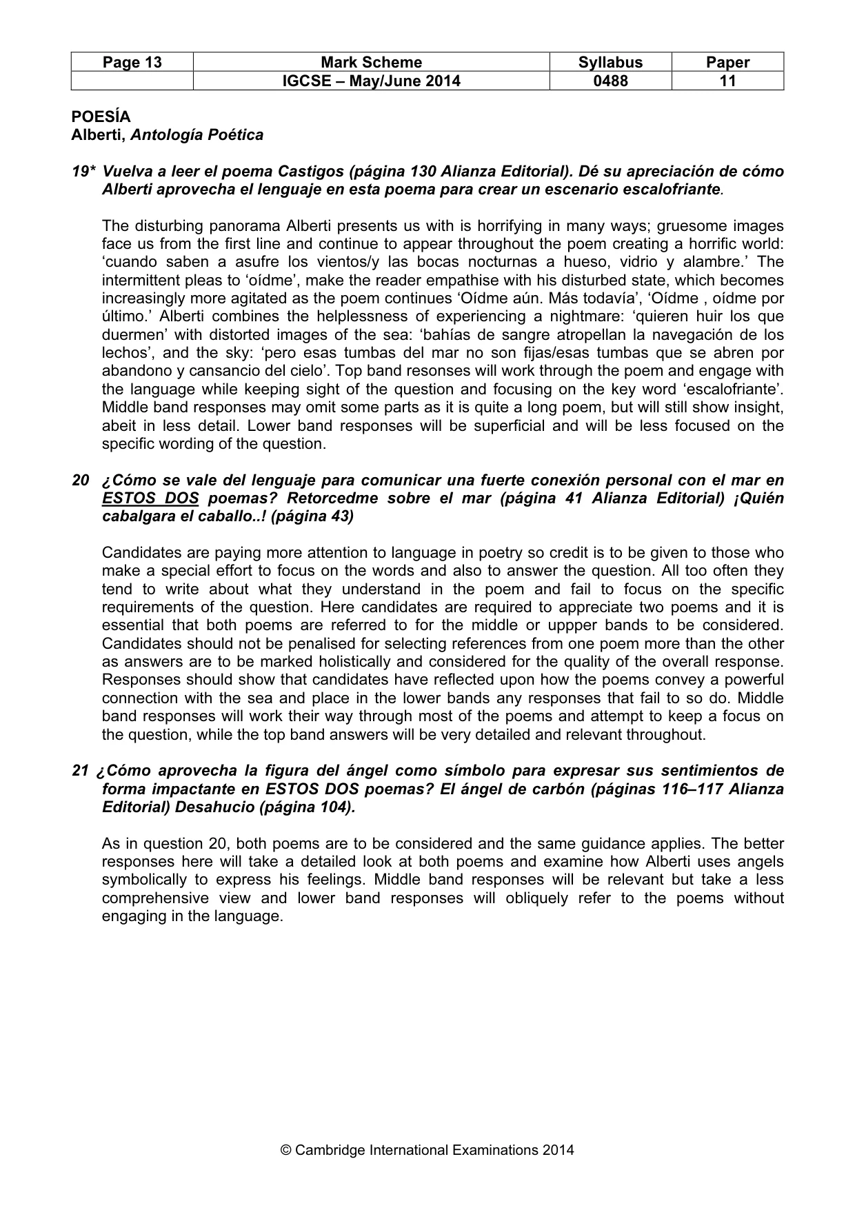 Mark scheme, page 13 of 14