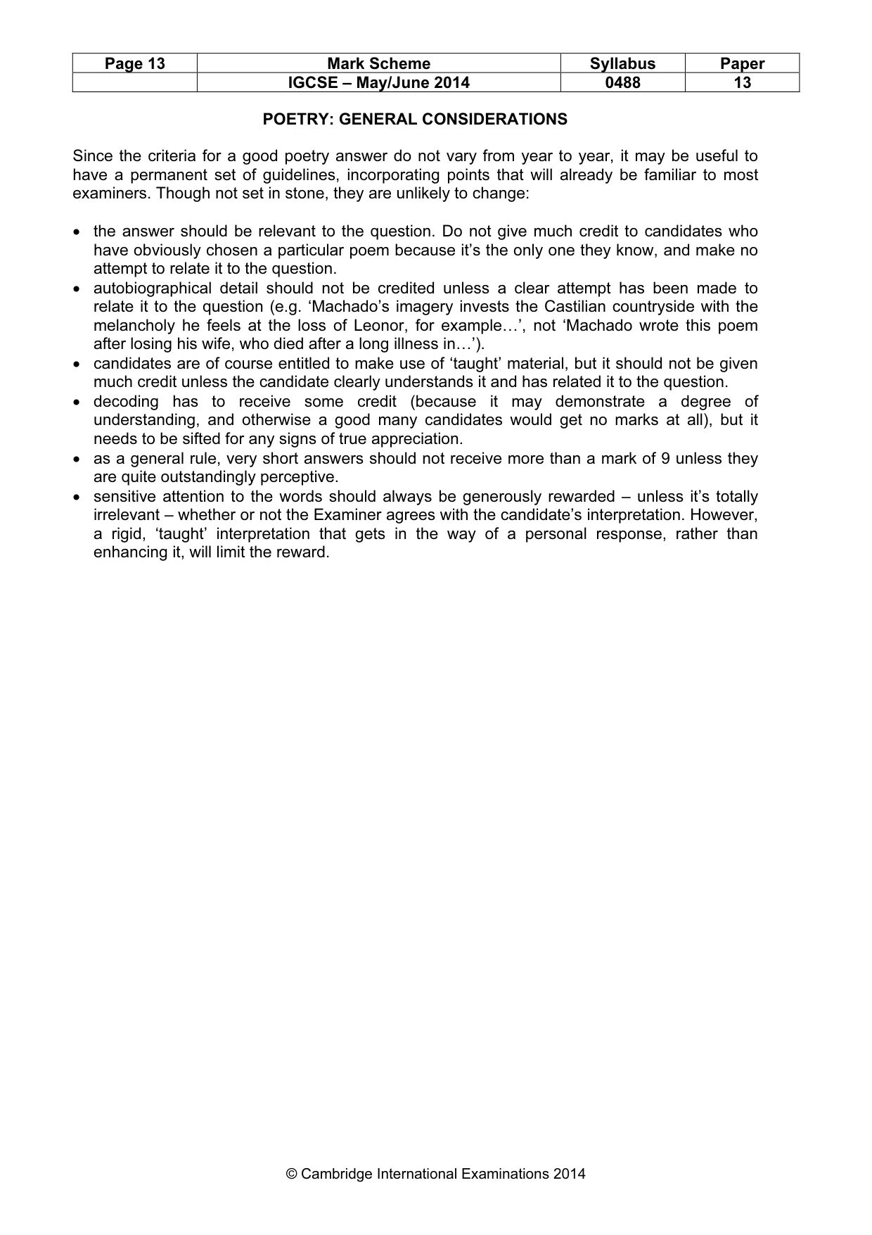 Mark scheme, page 13 of 15