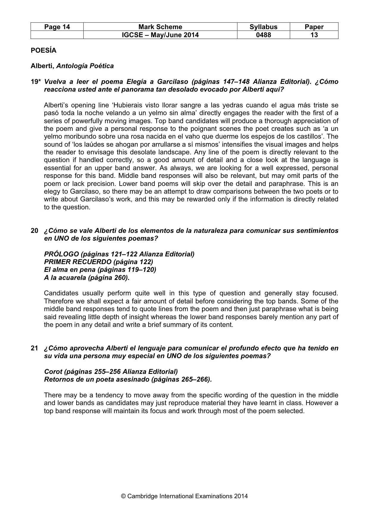 Mark scheme, page 14 of 15
