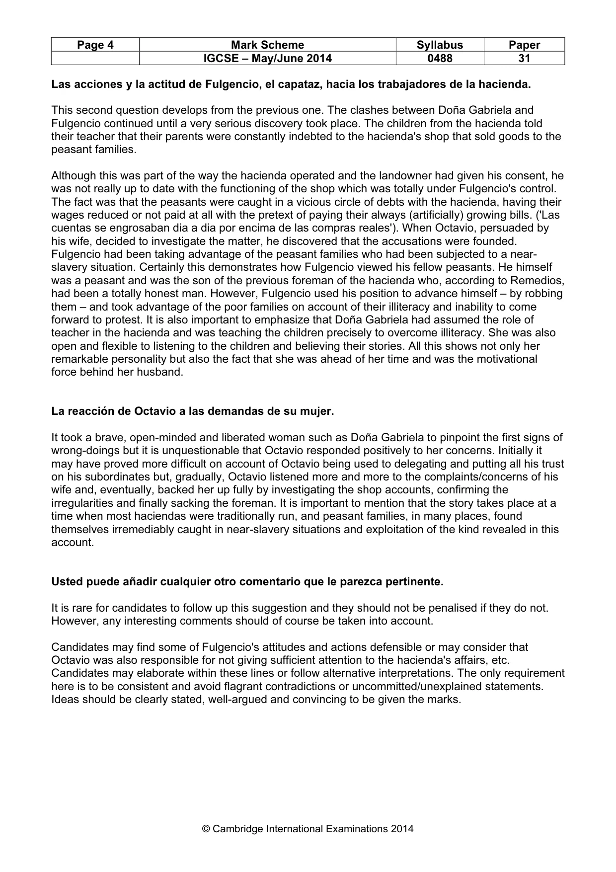 Mark scheme, page 4 of 4