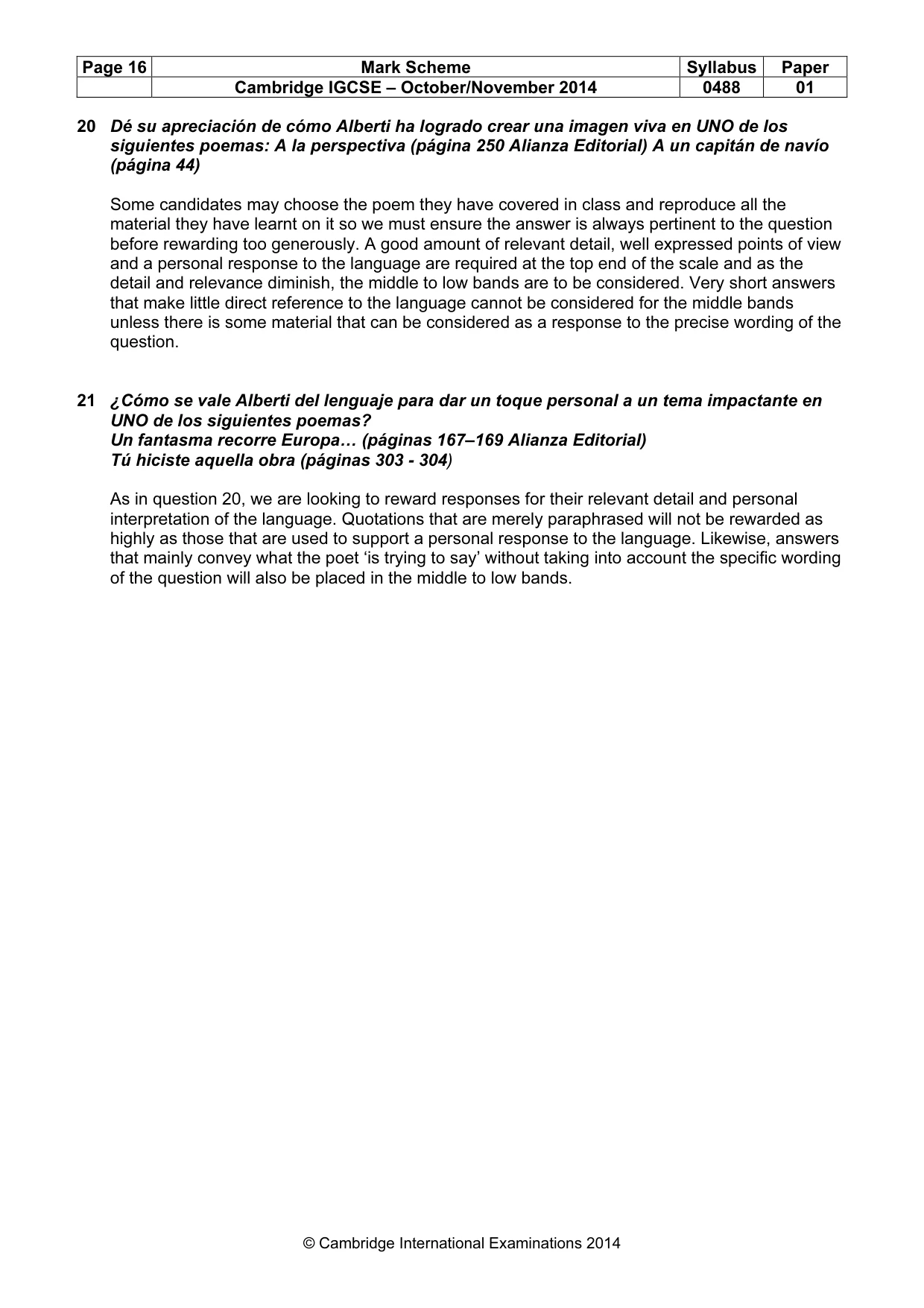 Mark scheme, page 16 of 17