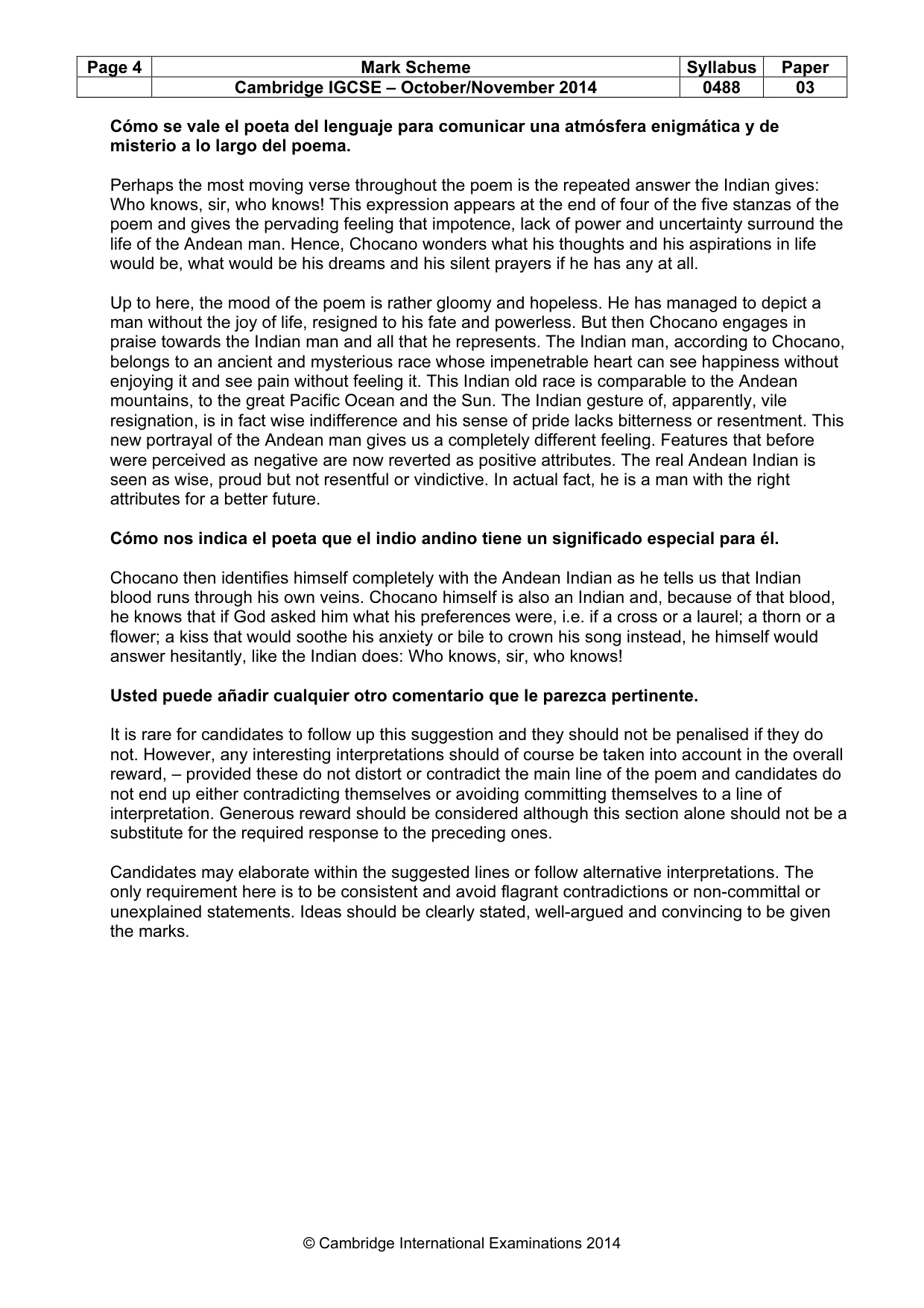 Mark scheme, page 4 of 4