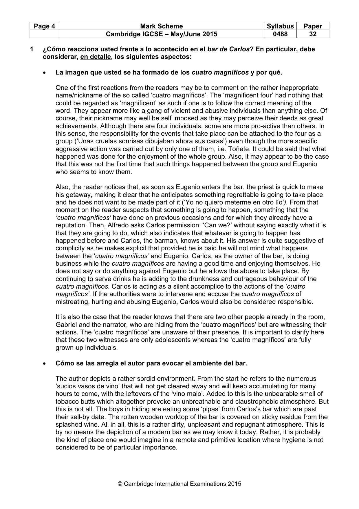 Mark scheme, page 4 of 5