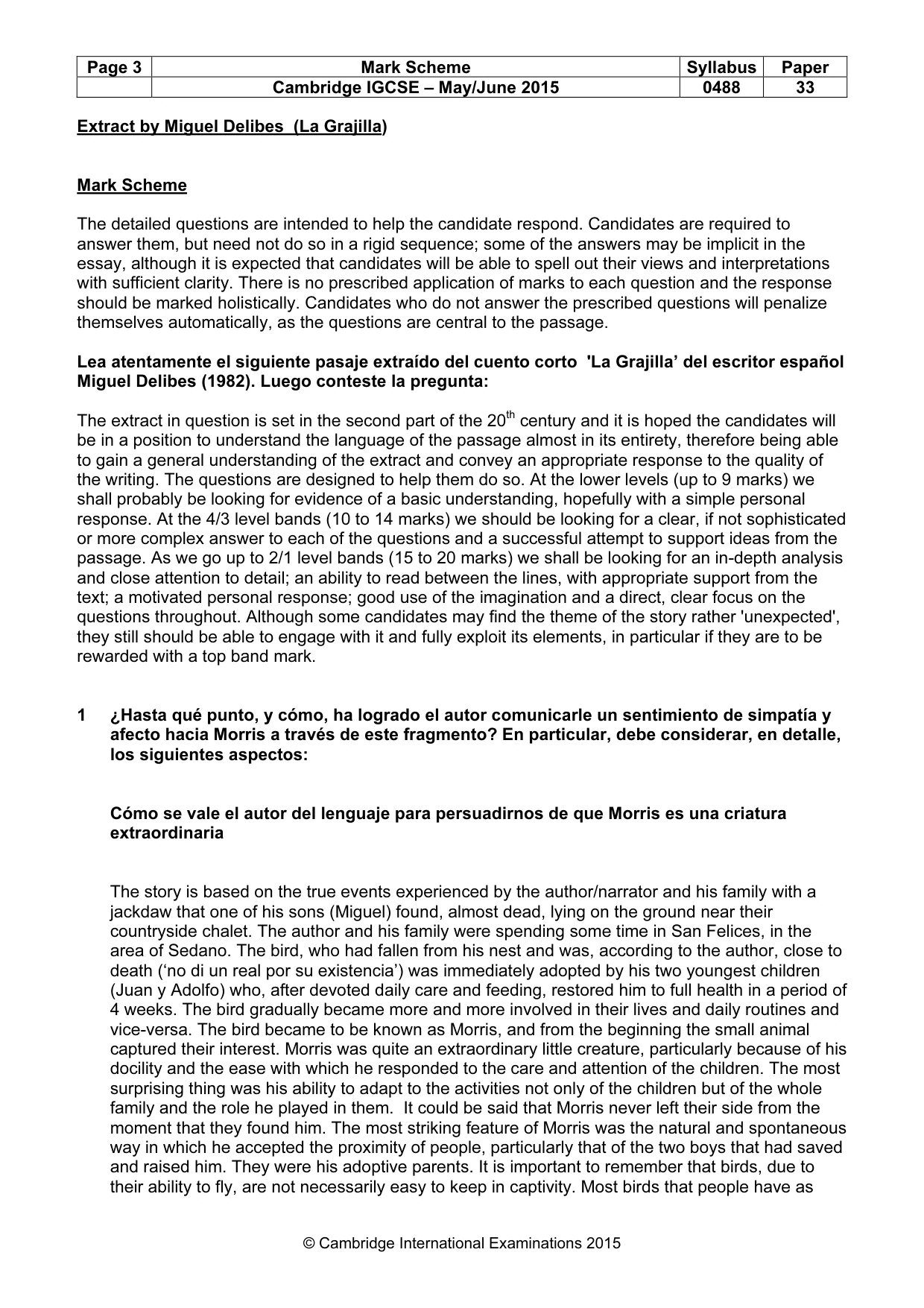 Mark scheme, page 3 of 5