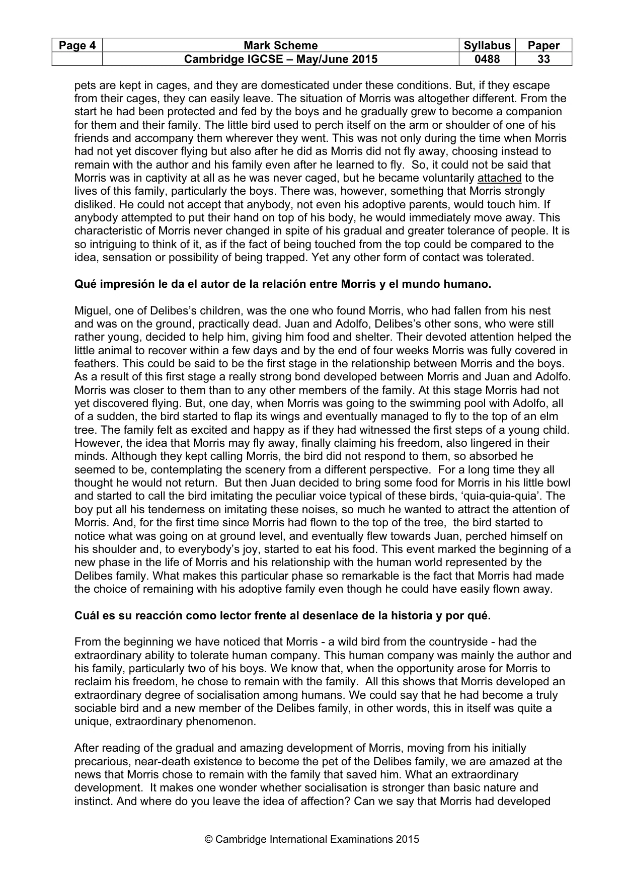 Mark scheme, page 4 of 5