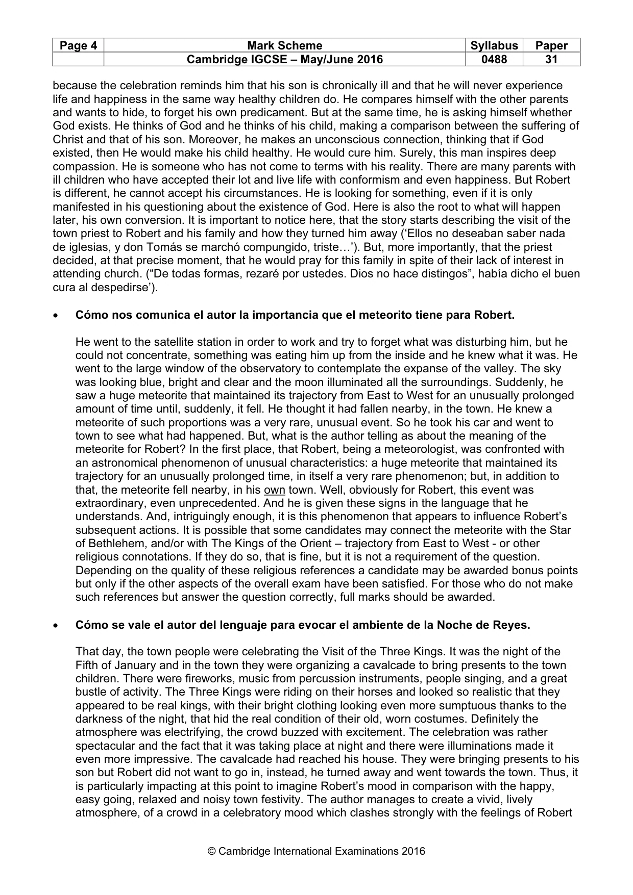 Mark scheme, page 4 of 5