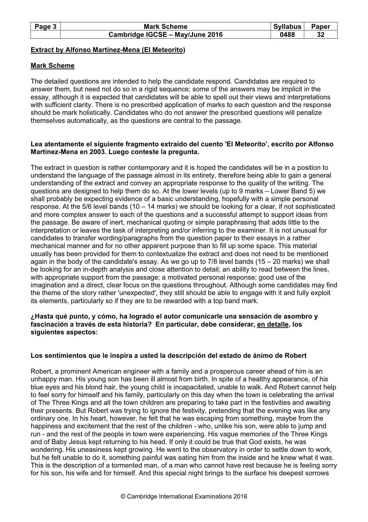 Mark scheme, page 3 of 5