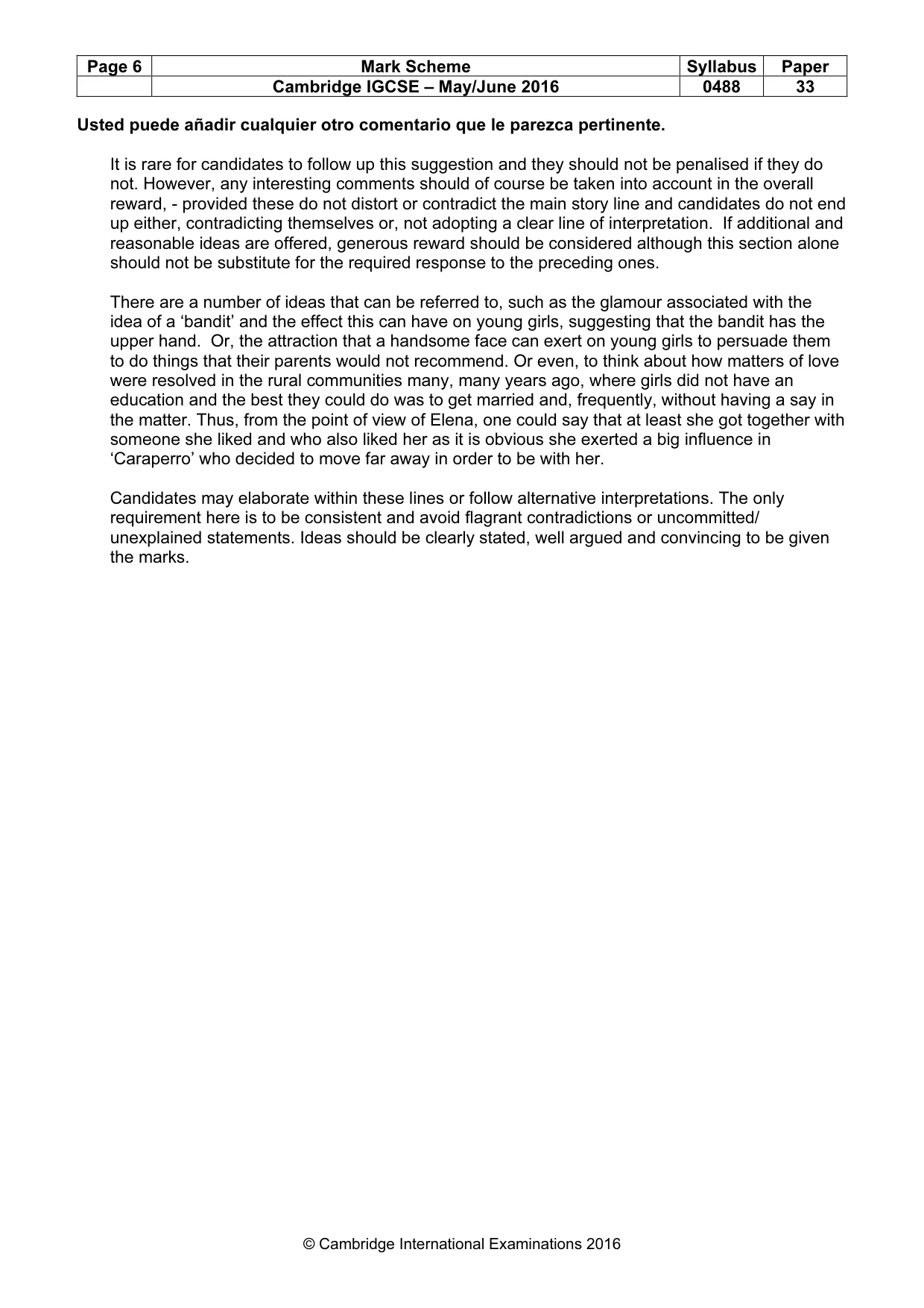 Mark scheme, page 6 of 6
