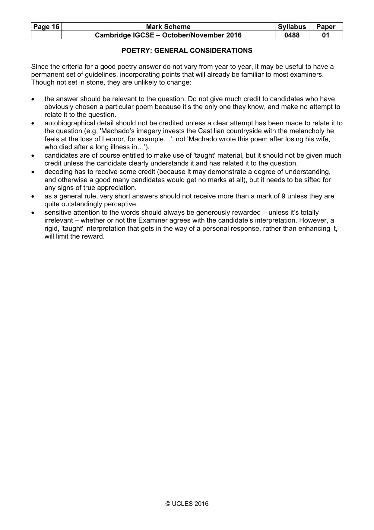 Mark scheme, page 16 of 19
