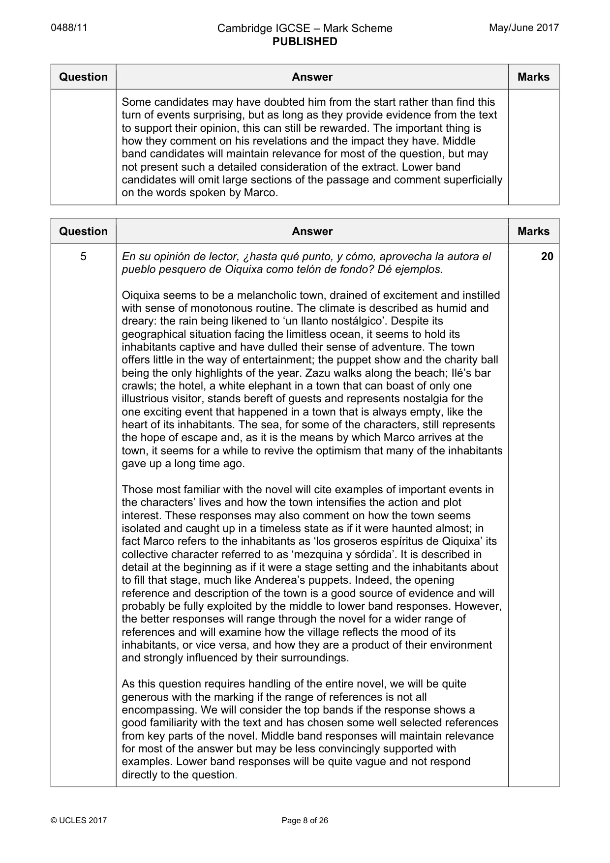 Mark scheme, page 8 of 26