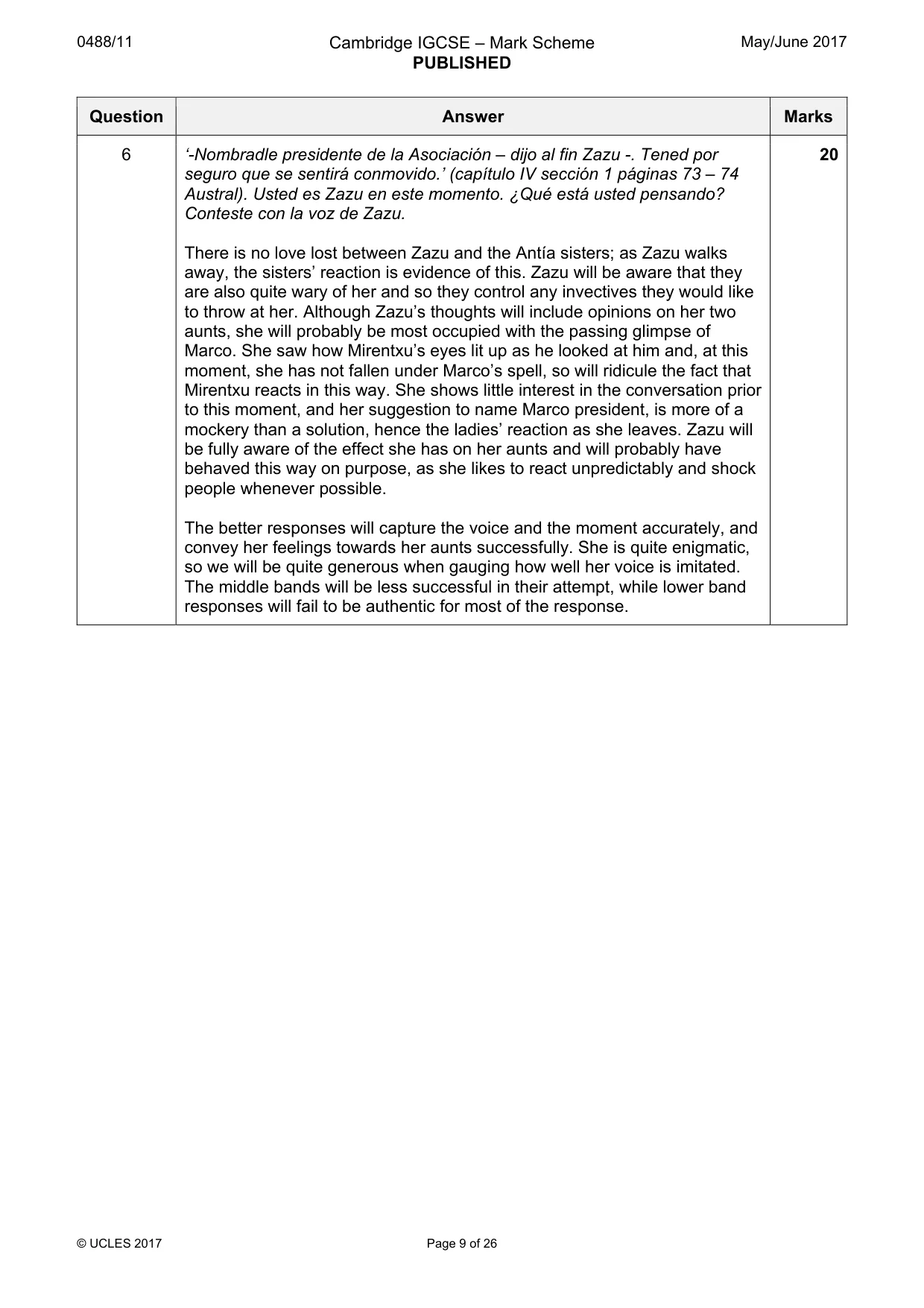 Mark scheme, page 9 of 26