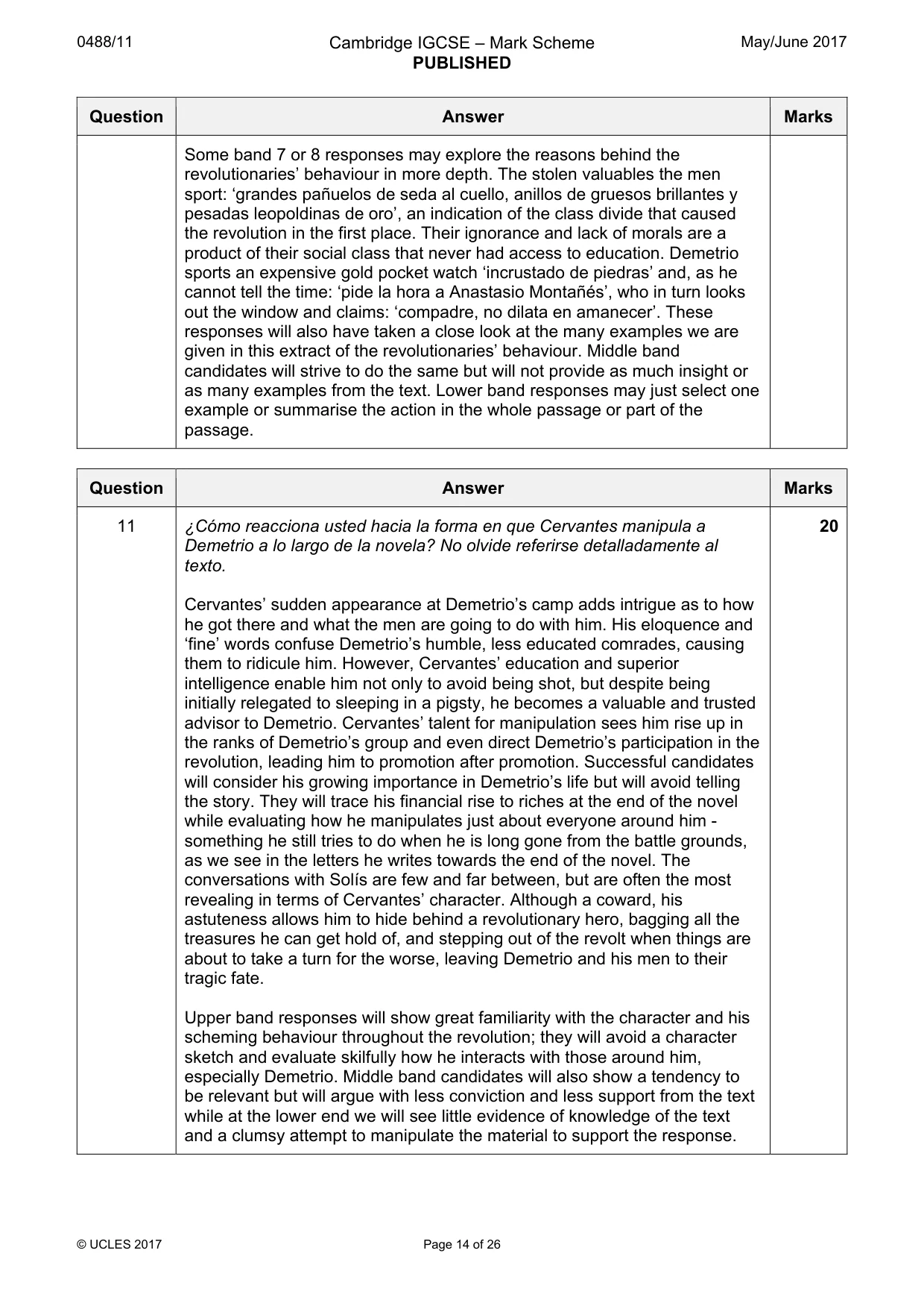 Mark scheme, page 14 of 26